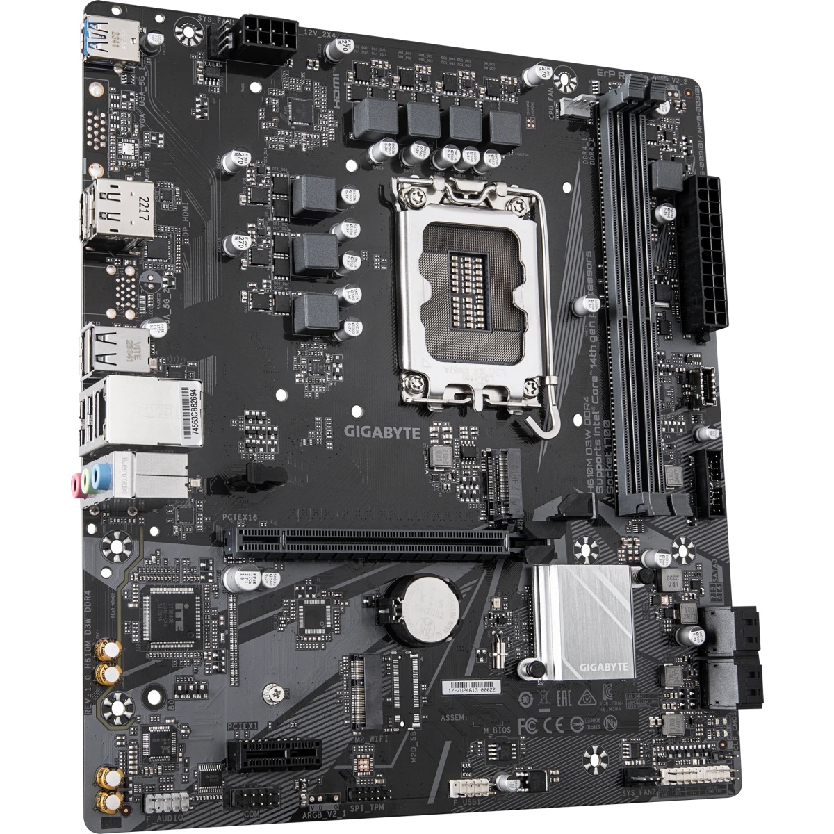 Материнская плата Gigabyte H610M D3W DDR4 H610, LGA1700, 2*DDR4, 1*PCIEx16, 1*PCIEx1, 2*M.2, 1*TypeC