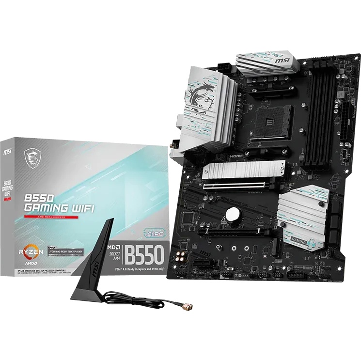 Материнская плата MSI B550 GAMING WIFI B550, AM4, 4*DDR4, 2*PCIEx16, 1*PCIEx1, 2*M.2, 2*TypeC, 1*USB