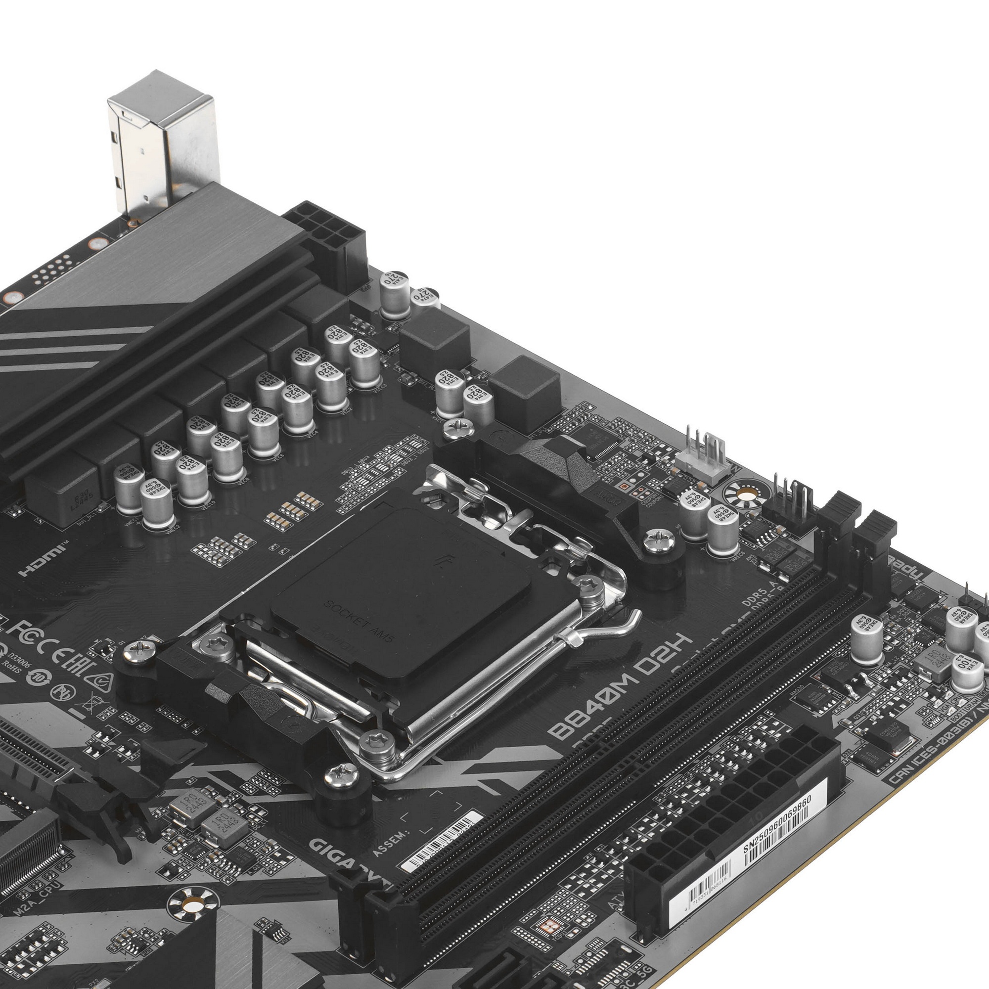 Материнская плата Gigabyte B840M&nbsp;D2H Socket AM5 2*DDR5 HDMI  PCI-E 4.0 x16, PCI-E 3.0 x16, 2 x PCI-E