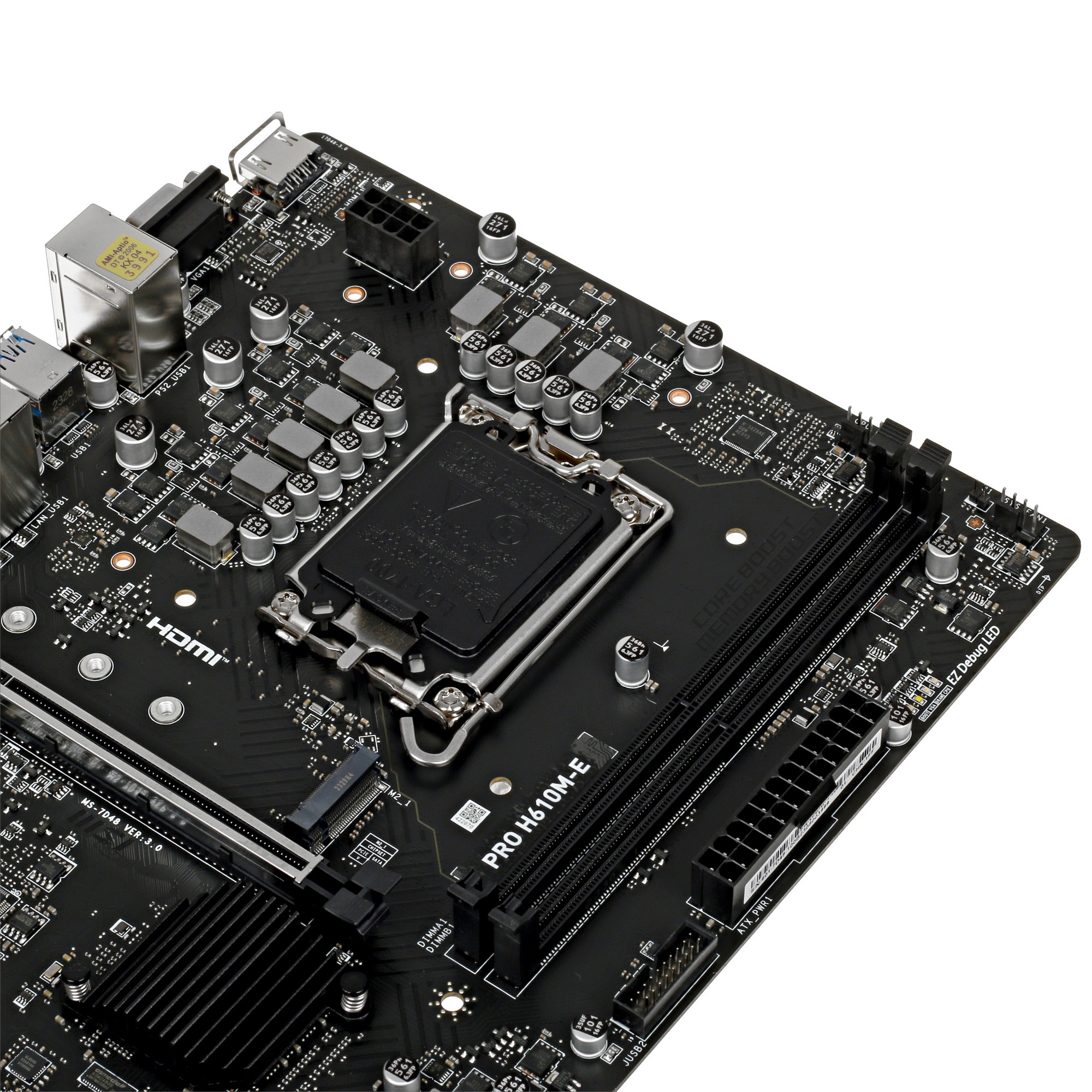 Материнская плата MSI PRO H610M-E, LGA 1700, Intel H610, 2xDDR5, 4xSATA, 1xM.2, 1xPCIe 4.0 x16, 1xPC