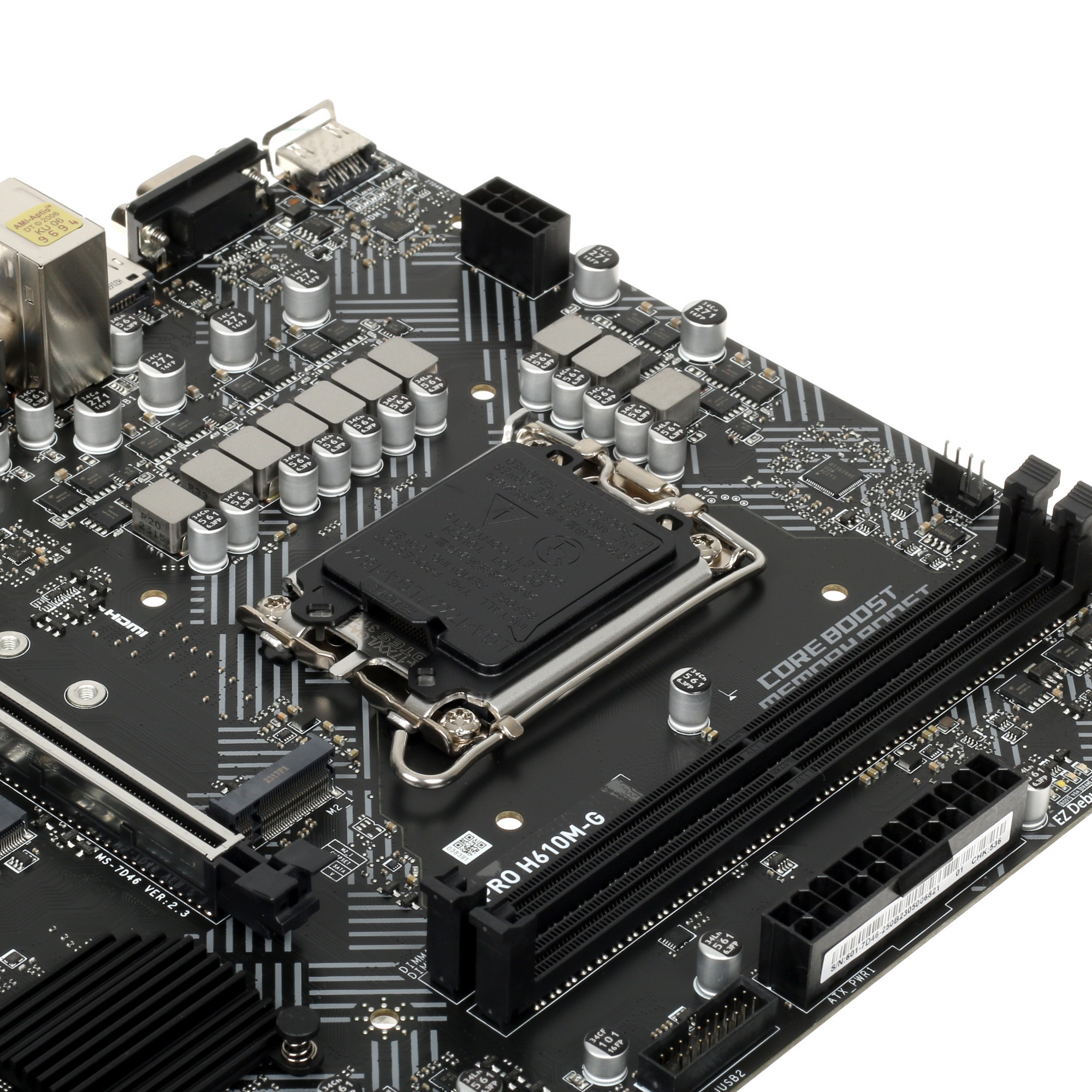 Материнская плата MSI PRO H610M-G, LGA 1700, Intel H610, 2xDDR5, 4xSATA, 1xM.2, 1xPCIe 4.0 x16, 1xPC