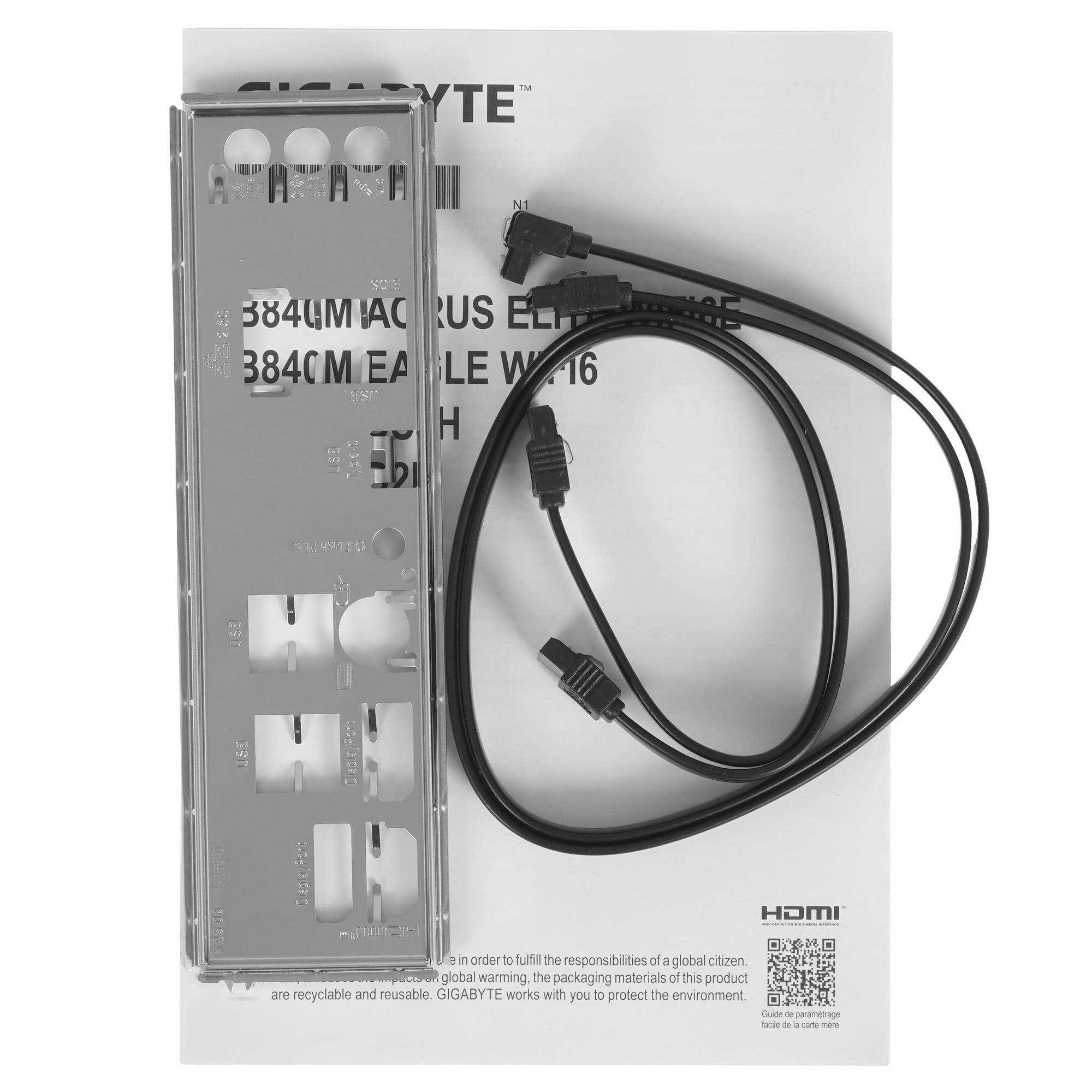 Материнская плата Gigabyte B840M DS3H Socket AM5 4*DDR5 HDMI 2*DP  PCI-E 4.0 x16, PCI-E 3.0 x16, 2 x