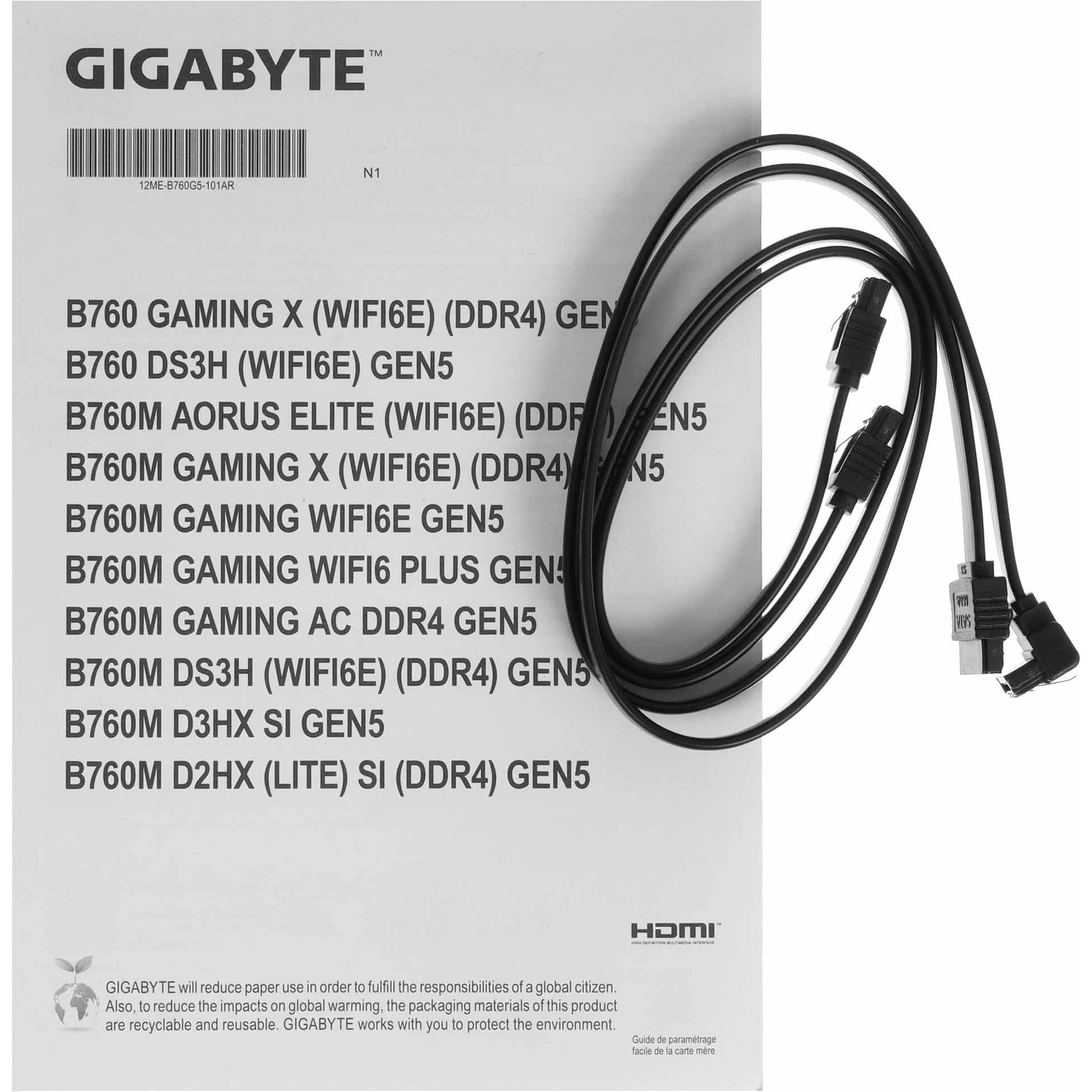 Материнская плата Gigabyte B760M AORUS ELITE WIFI6E GEN5 Soc-1700 Intel B760 4xDDR5 mATX AC`97 8ch(7
