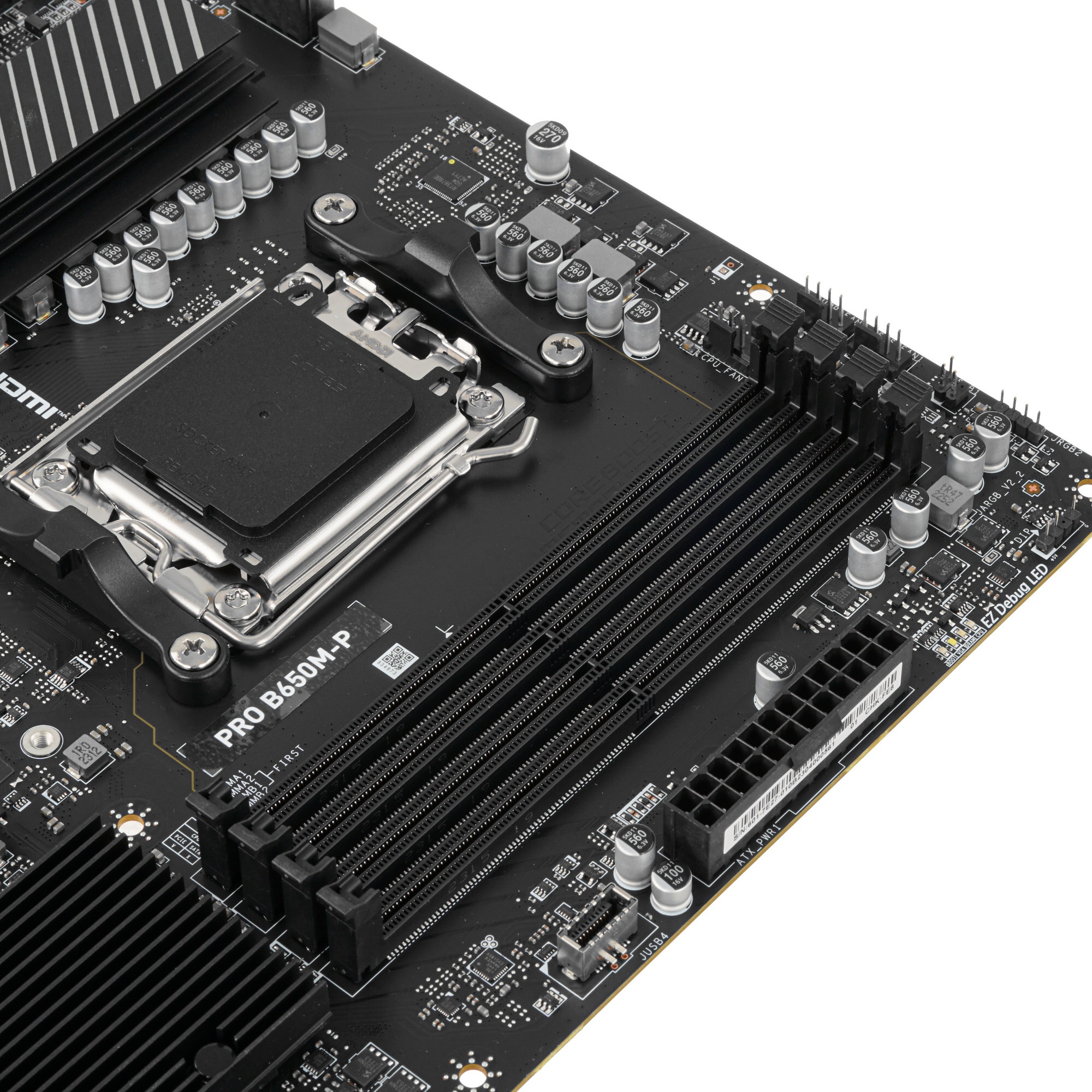 Материнская плата MSI PRO B650M-P, AM5, AMD B650, 4xDDR5, 4xSATA, 2xM.2, 1xPCI-E 4.0 x16, 2xPCI-E 4.