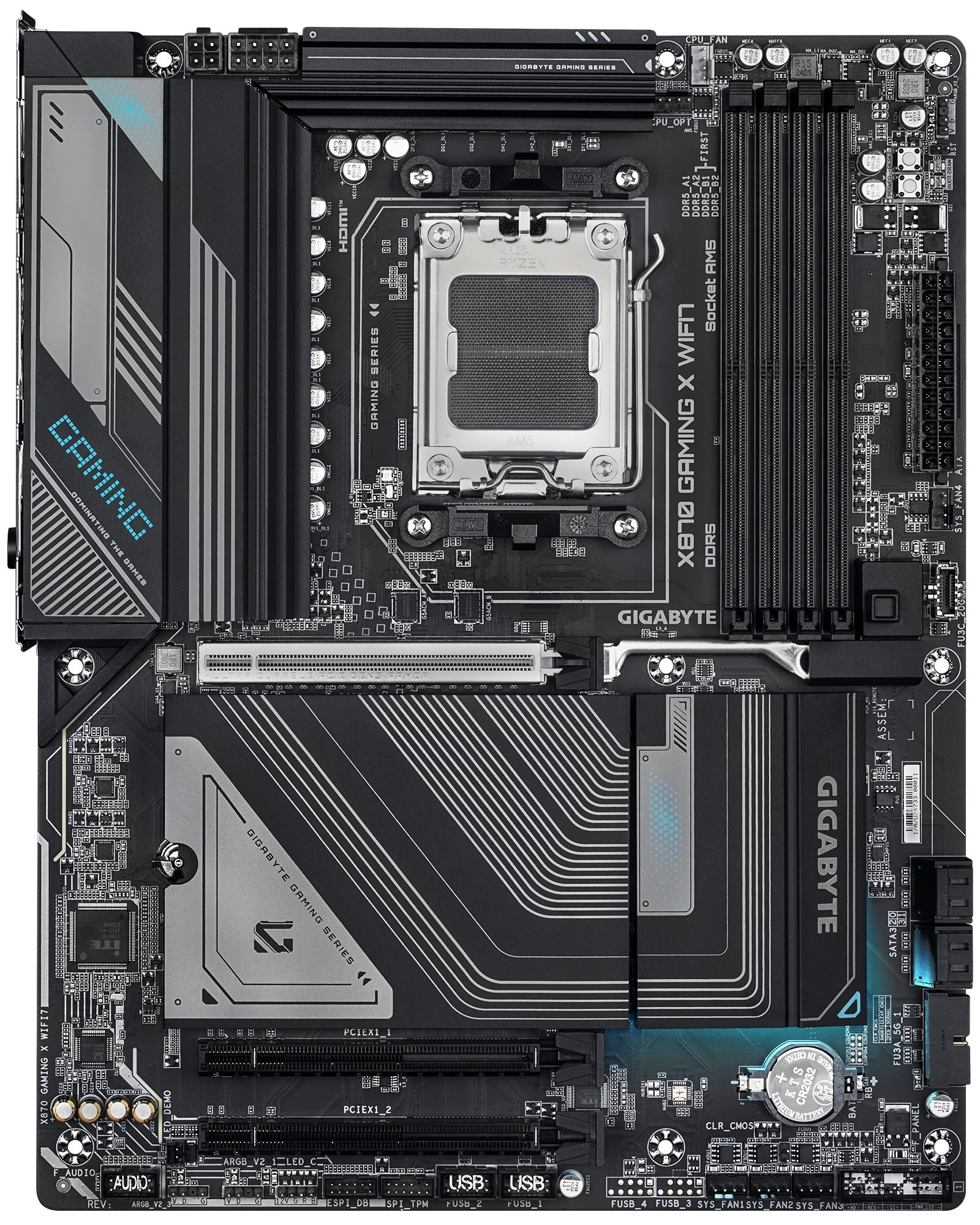 Материнская плата Gigabyte X870 GAMING X WIFI7, AM5, AMD X870, 4xDDR5, 4xSATA, 3xM.2, 1xPCI-E 5.0 x1