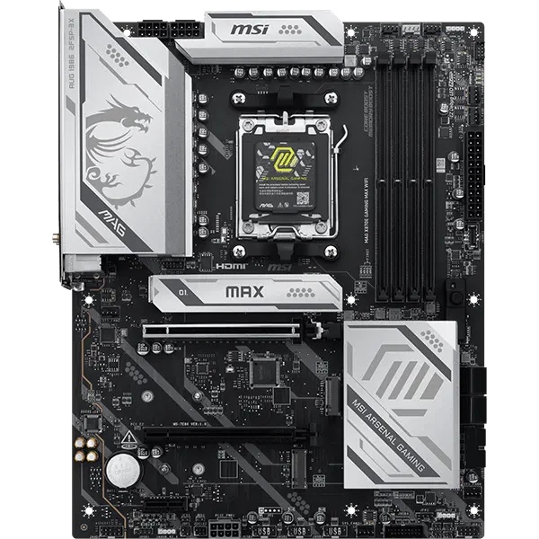 Материнская плата MSI MAG X870E GAMING MAX WIFI Socket AM5 AMD X870E 4xDDR5 ATX AC`97 8ch(7.1) 5Giga