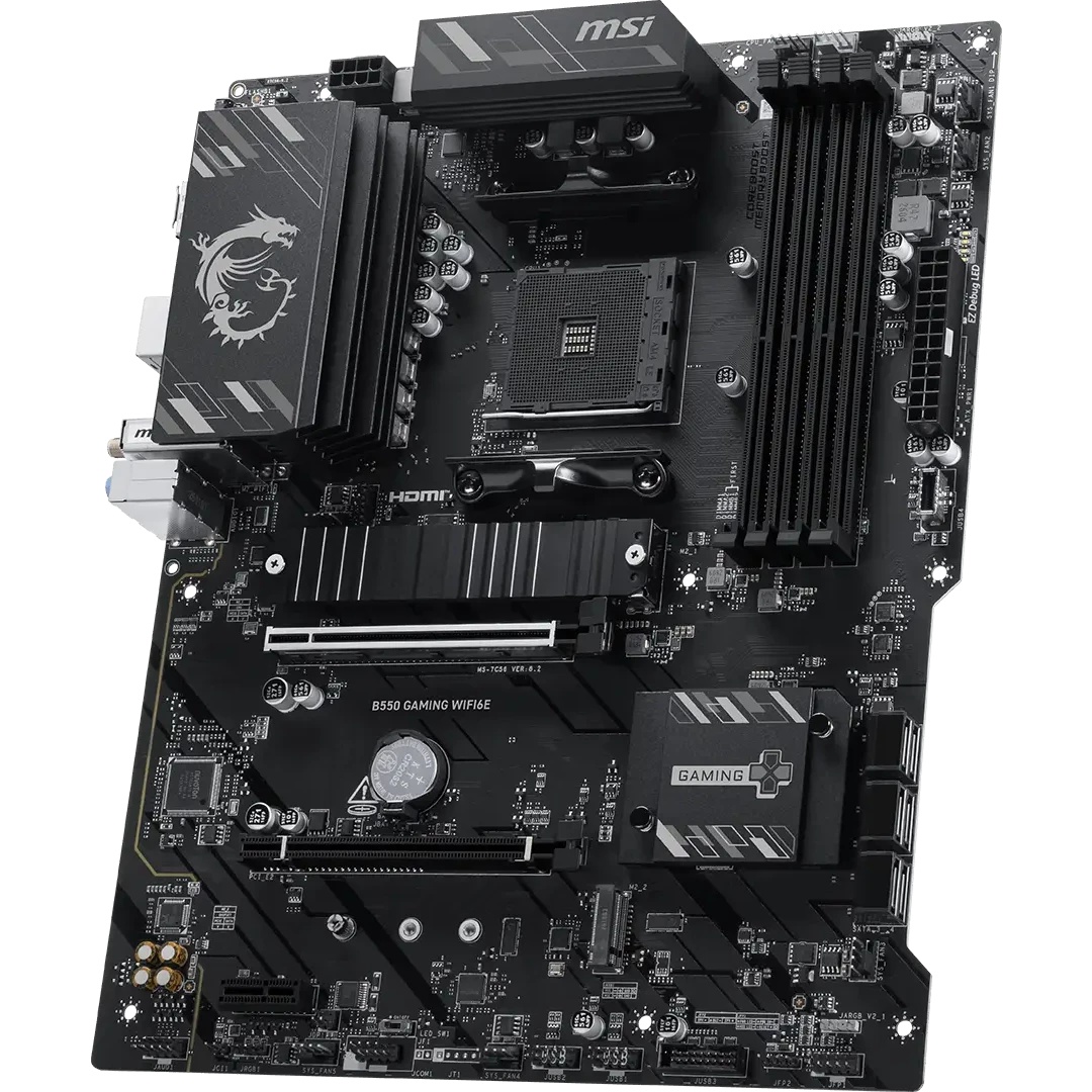 Материнская плата MSI B550 GAMING WIFI6E Soc-AM4 AMD B550 4xDDR4 ATX AC`97 8ch(7.1) GbLAN RAID+HDMI+