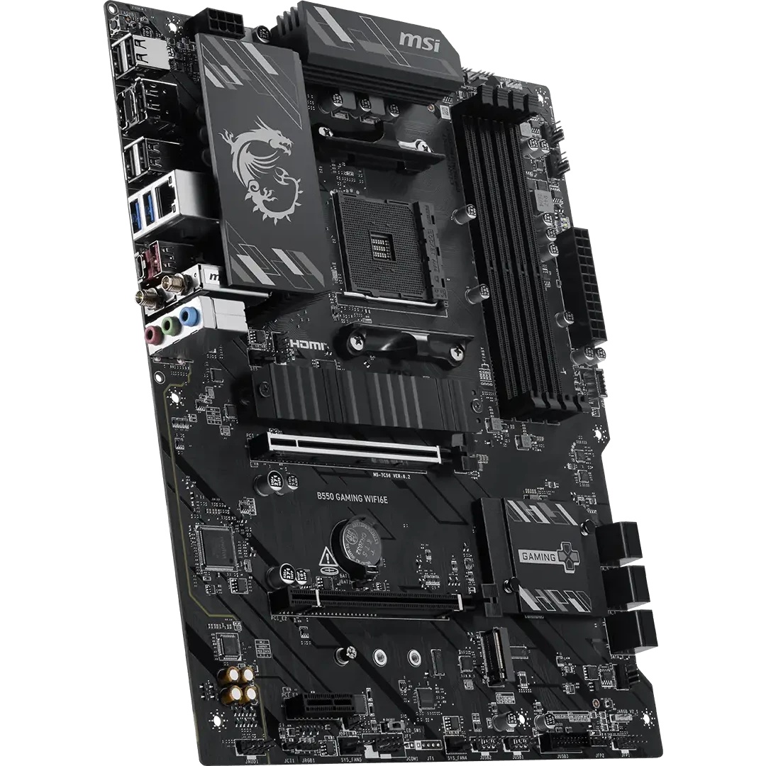 Материнская плата MSI B550 GAMING WIFI6E Soc-AM4 AMD B550 4xDDR4 ATX AC`97 8ch(7.1) GbLAN RAID+HDMI+