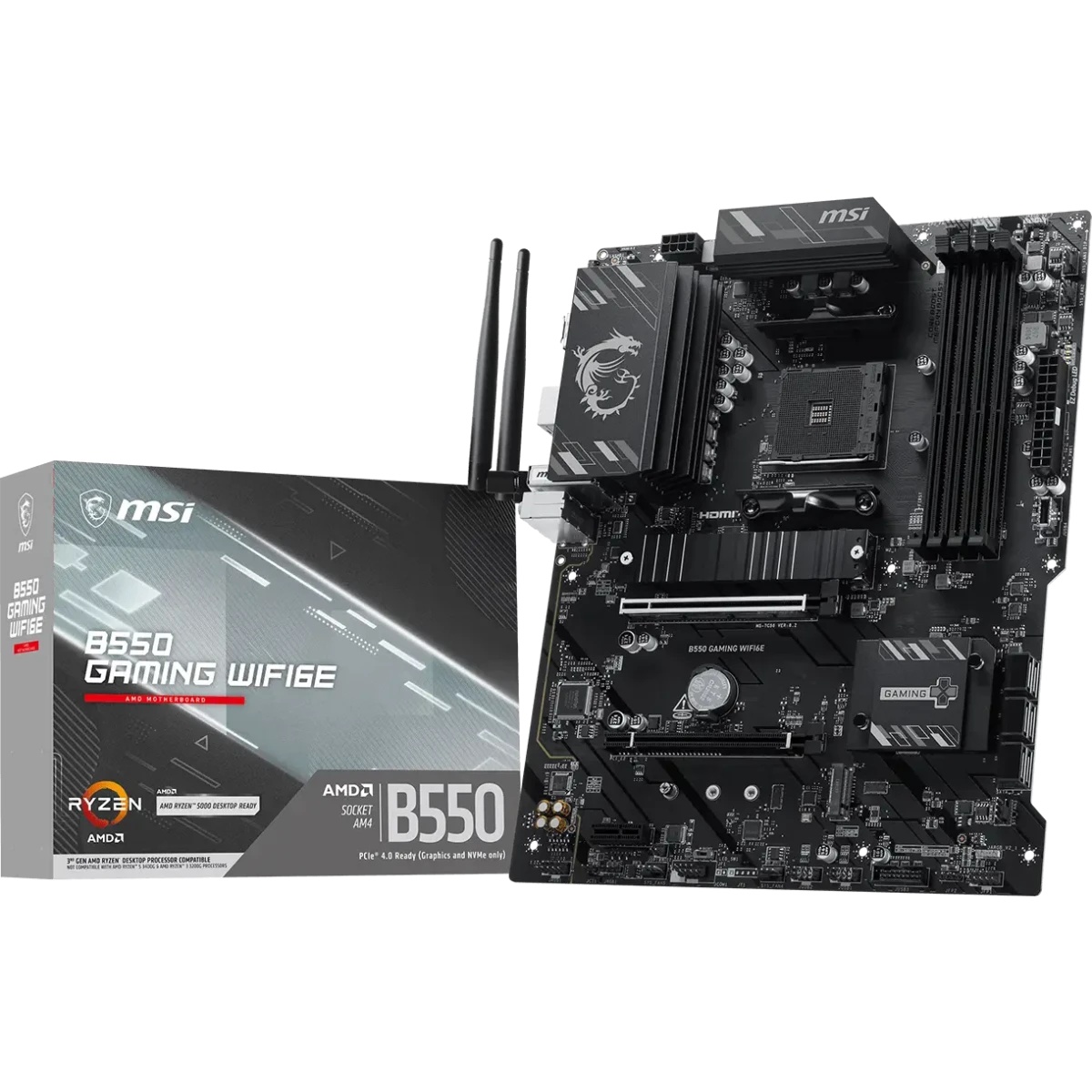 Материнская плата MSI B550 GAMING WIFI6E Soc-AM4 AMD B550 4xDDR4 ATX AC`97 8ch(7.1) GbLAN RAID+HDMI+