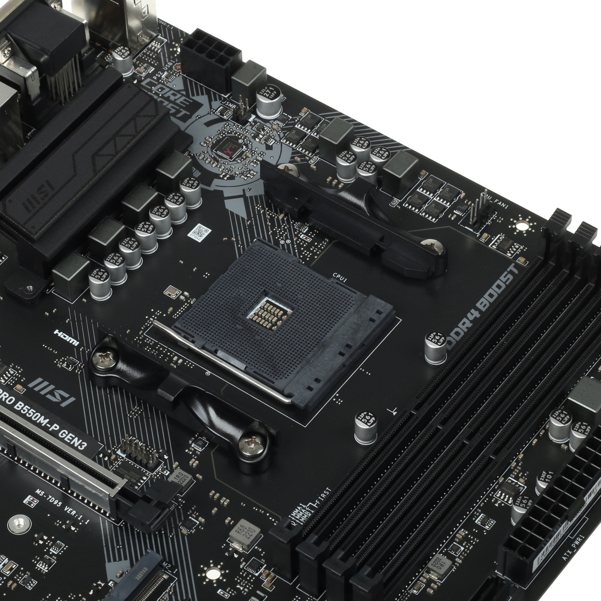 Материнская плата MSI PRO B550M-P GEN3, AM4, AMD B550, 4xDDR4, 4xSATA, 1xM.2, 1xPCI-E 3.0 x16, 2xPCI