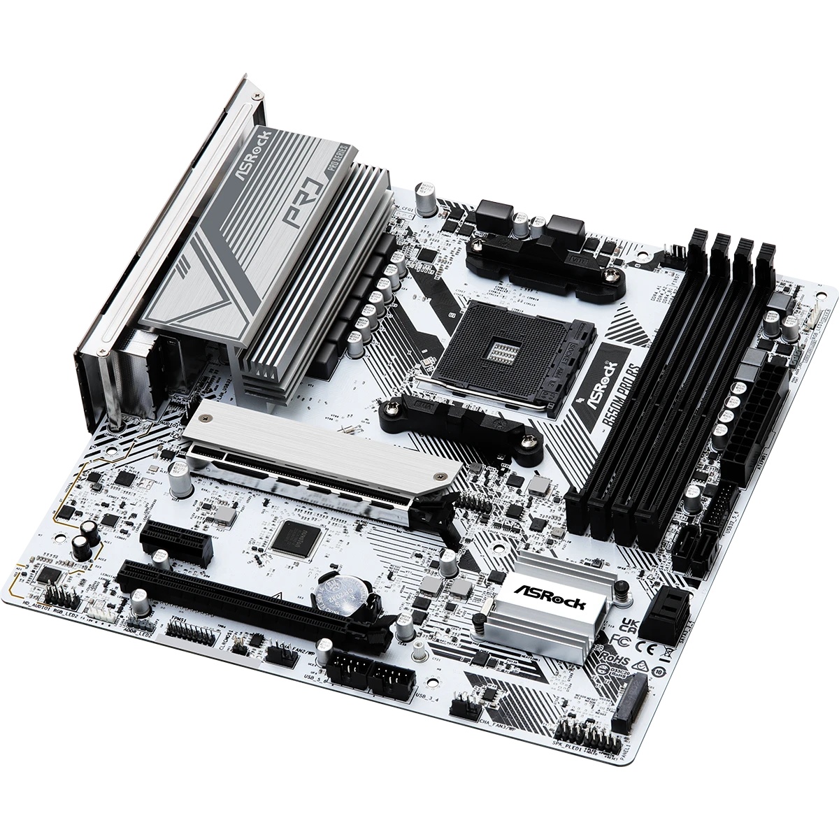 Материнская плата Asrock B550M Pro RS Soc-AM4 AMD B550 4xDDR4 mATX AC`97 8ch(7.1) 2.5Gg RAID+HDMI+DP