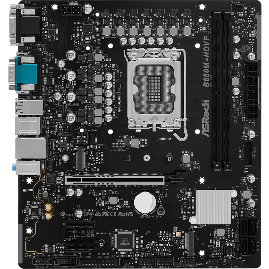 Материнская плата Asrock B860M-HDVP Soc-1851 Intel B860 2xDDR5 mATX AC`97 8ch(7.1) 2.5Gg RAID+VGA+DV