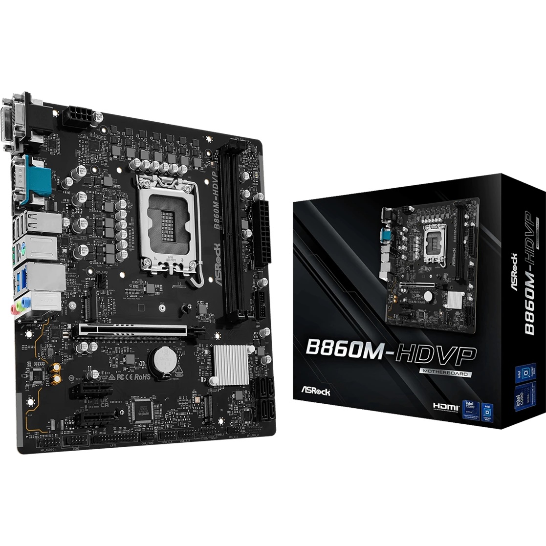 Материнская плата Asrock B860M-HDVP Soc-1851 Intel B860 2xDDR5 mATX AC`97 8ch(7.1) 2.5Gg RAID+VGA+DV