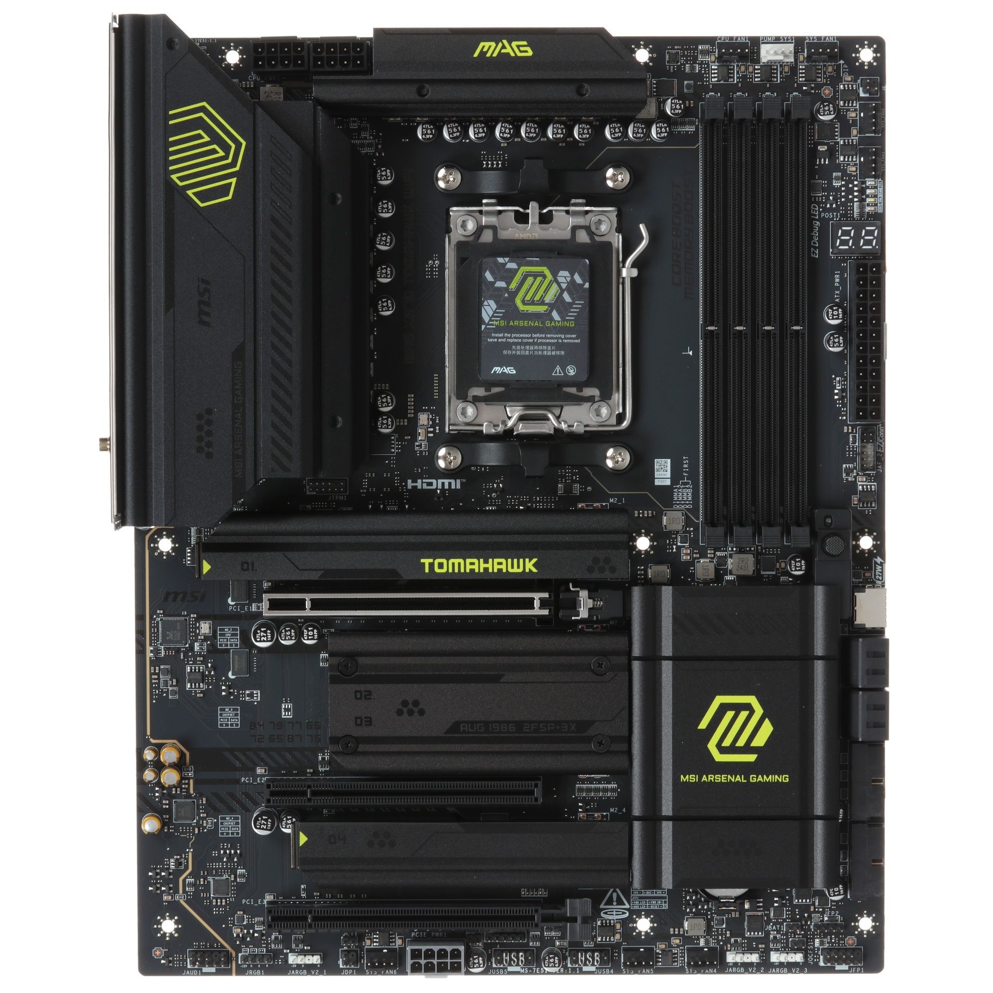Материнская плата MSI MAG X870 TOMAHAWK WIFI, AM5, AMD X870, 4xDDR5, 4xSATA, 4xM.2, 1xPCI-E 3.0 x1,