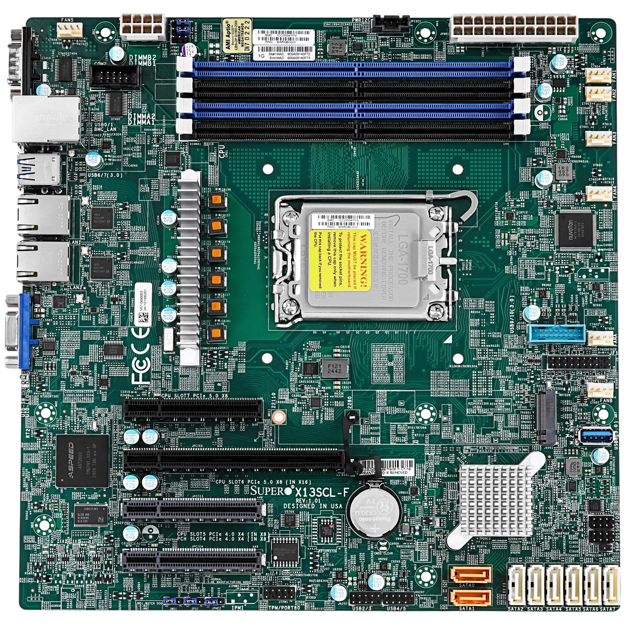 Материнская плата MB Supermicro X13SCL-F, Micro-ATX, 1x Intel Xeon 6300-series/ E-2400/Pentium (LGA-