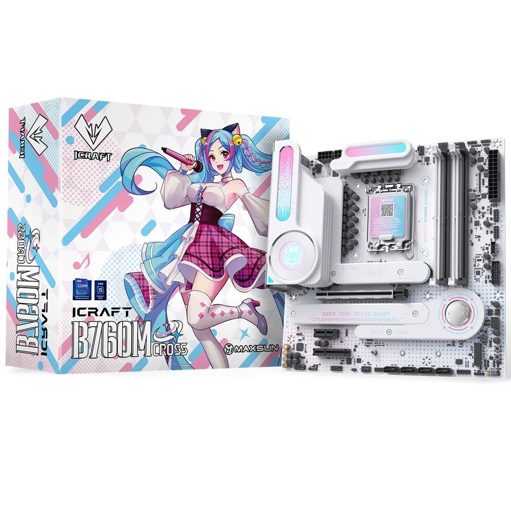 Материнская плата Maxsun MS-iCraft B760M CROSS B760 LGA1700 4xDDR5 1xPCIEx16 1xPCIEx4 1xPCIEx1 3xM.2