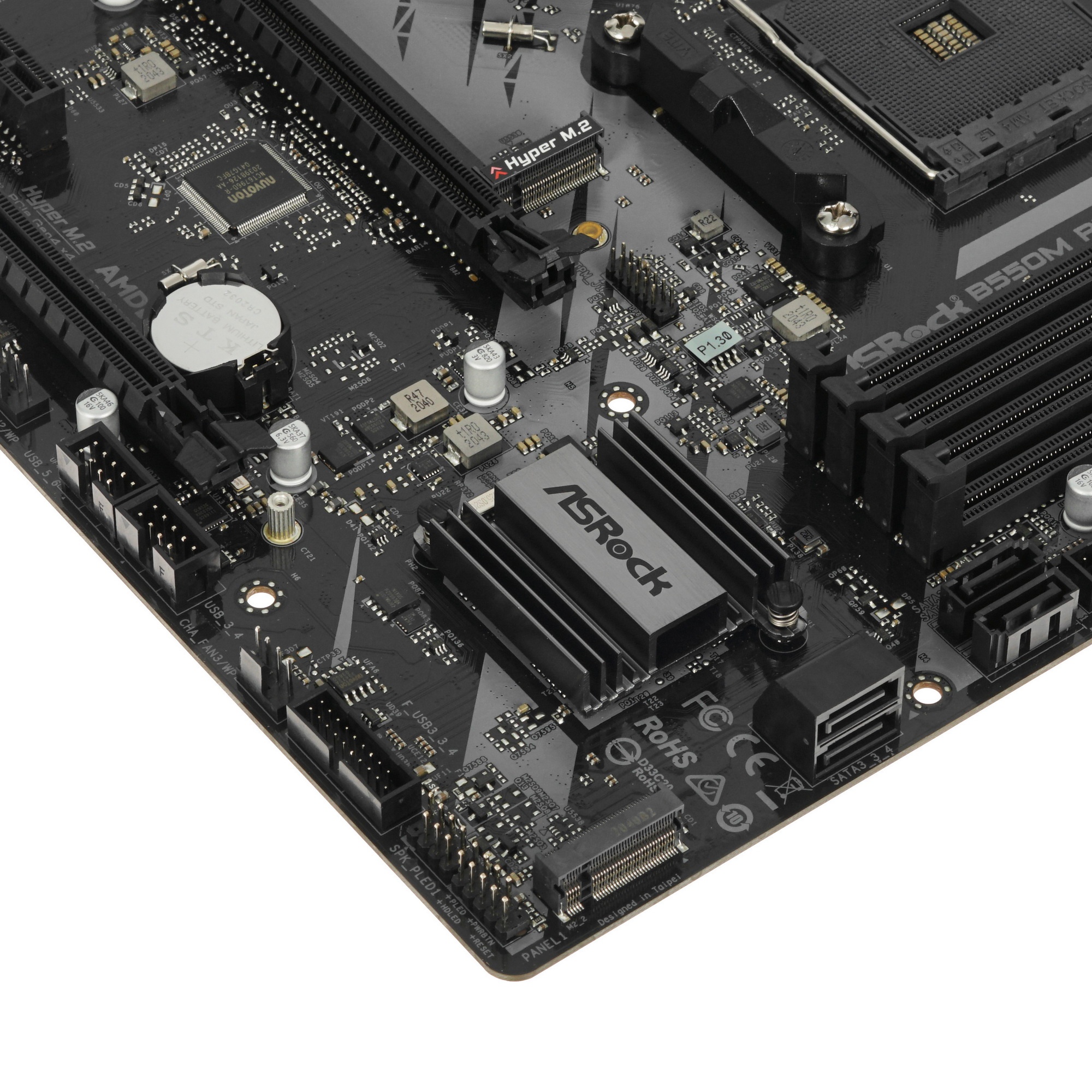 Материнская плата ASRock B550M Phantom Gaming 4, AM4, AMD B550, 4xDDR4, 4xSATA, 2xM.2, 1xPCIe 4.0 x1