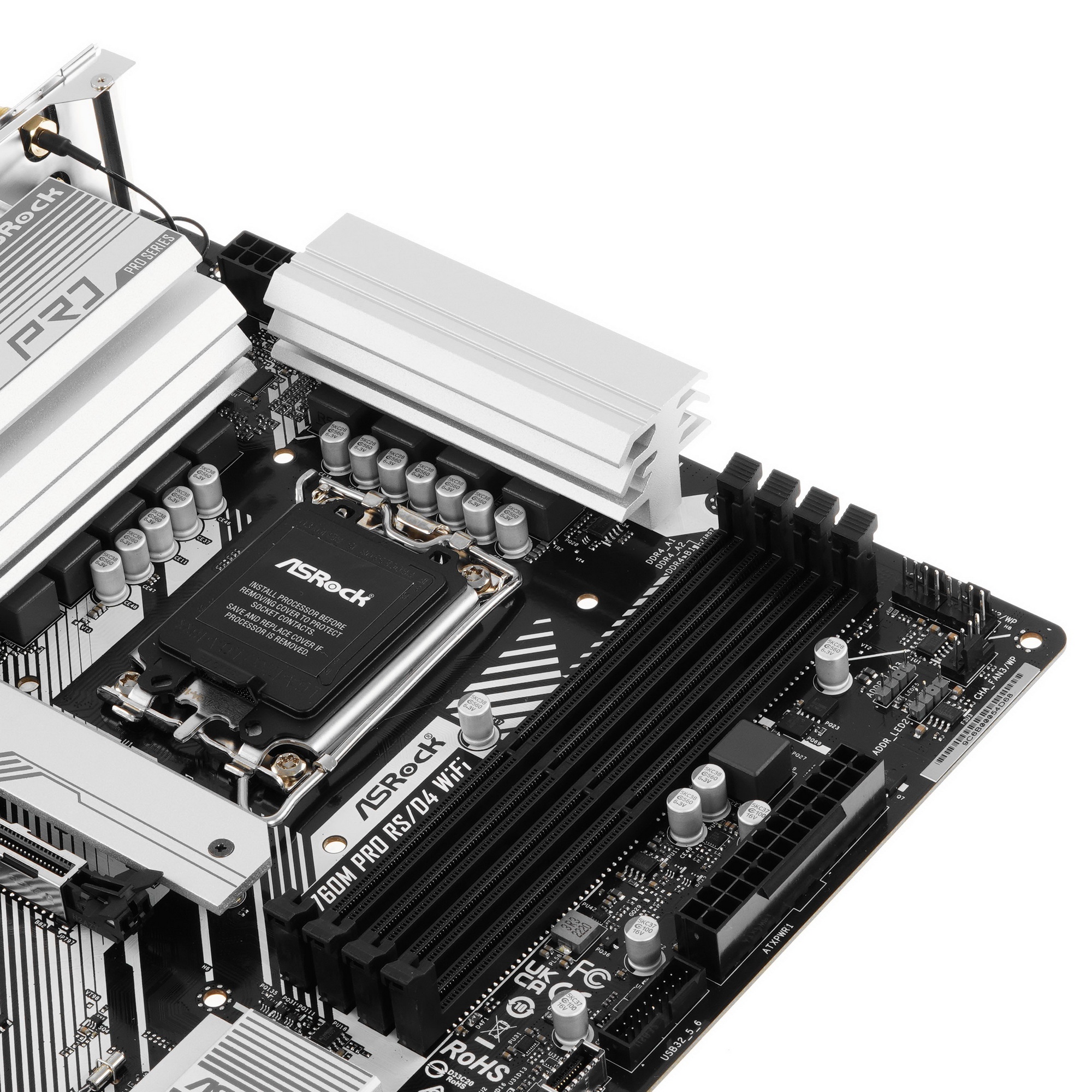 Материнская плата ASRock B760M Pro RS/D4 WiFi, LGA 1700, Intel B760, 4xDDR4, 4xSATA, 2xM.2, 1xPCIe 4
