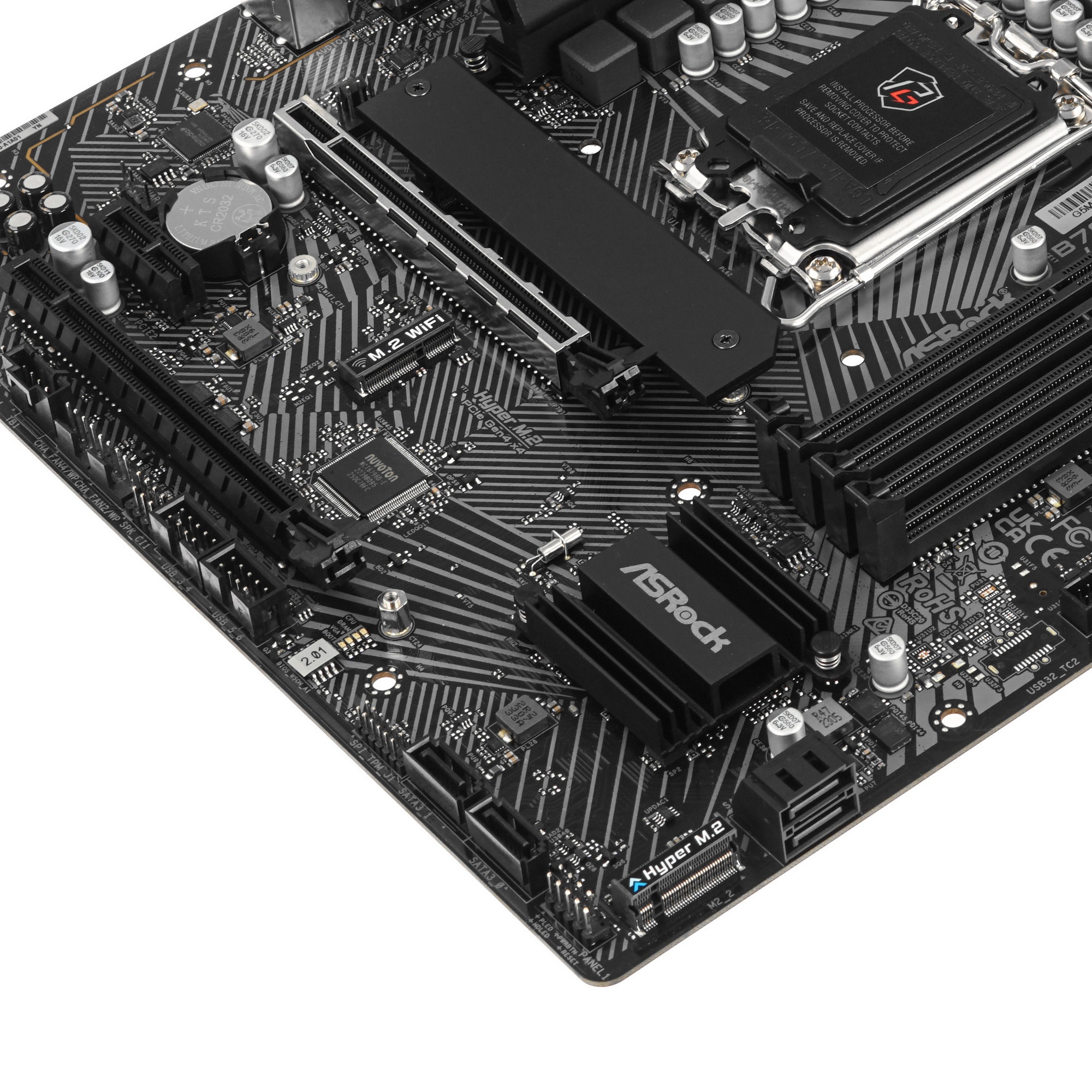 Материнская плата ASRock B760M PG Lightning/D4, LGA 1700, Intel B760, 4xDDR4, 4xSATA, 2xM.2, 1xPCIe