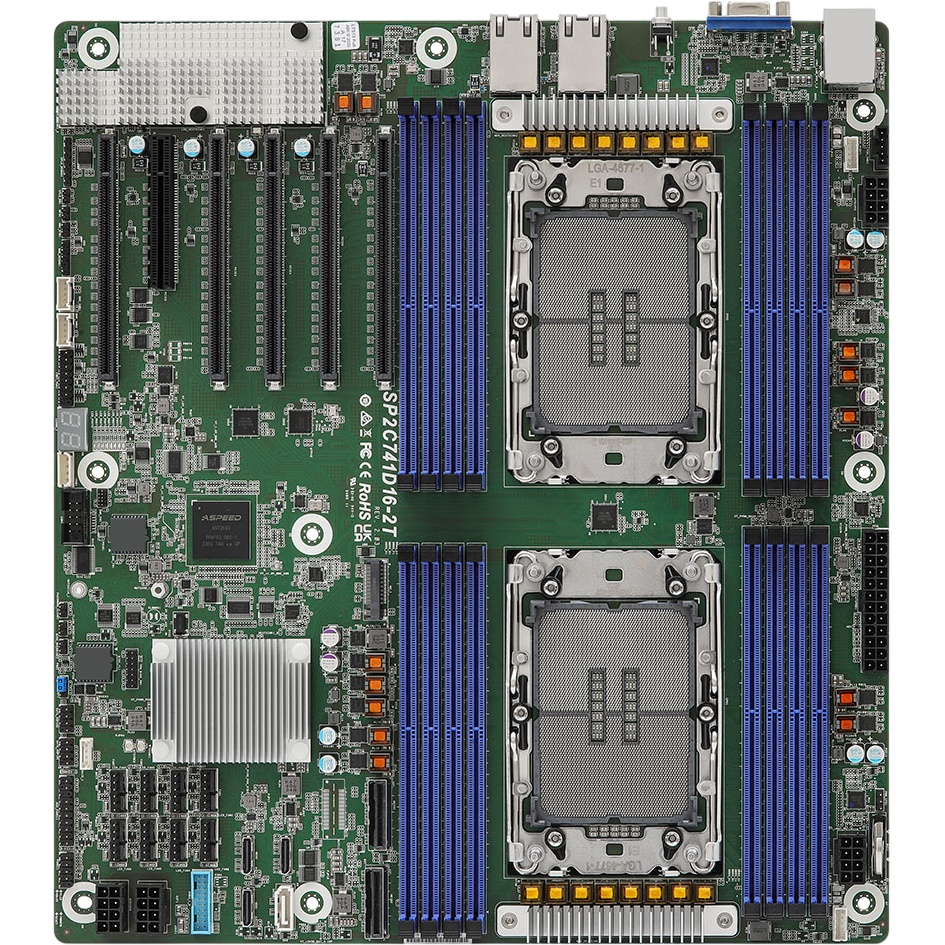 Материнская плата ASRock SP2C741D16-2T, EEB, 2x LGA 4677 5th/4th Gen Intel Xeon Scalable, 16x DDR5 R