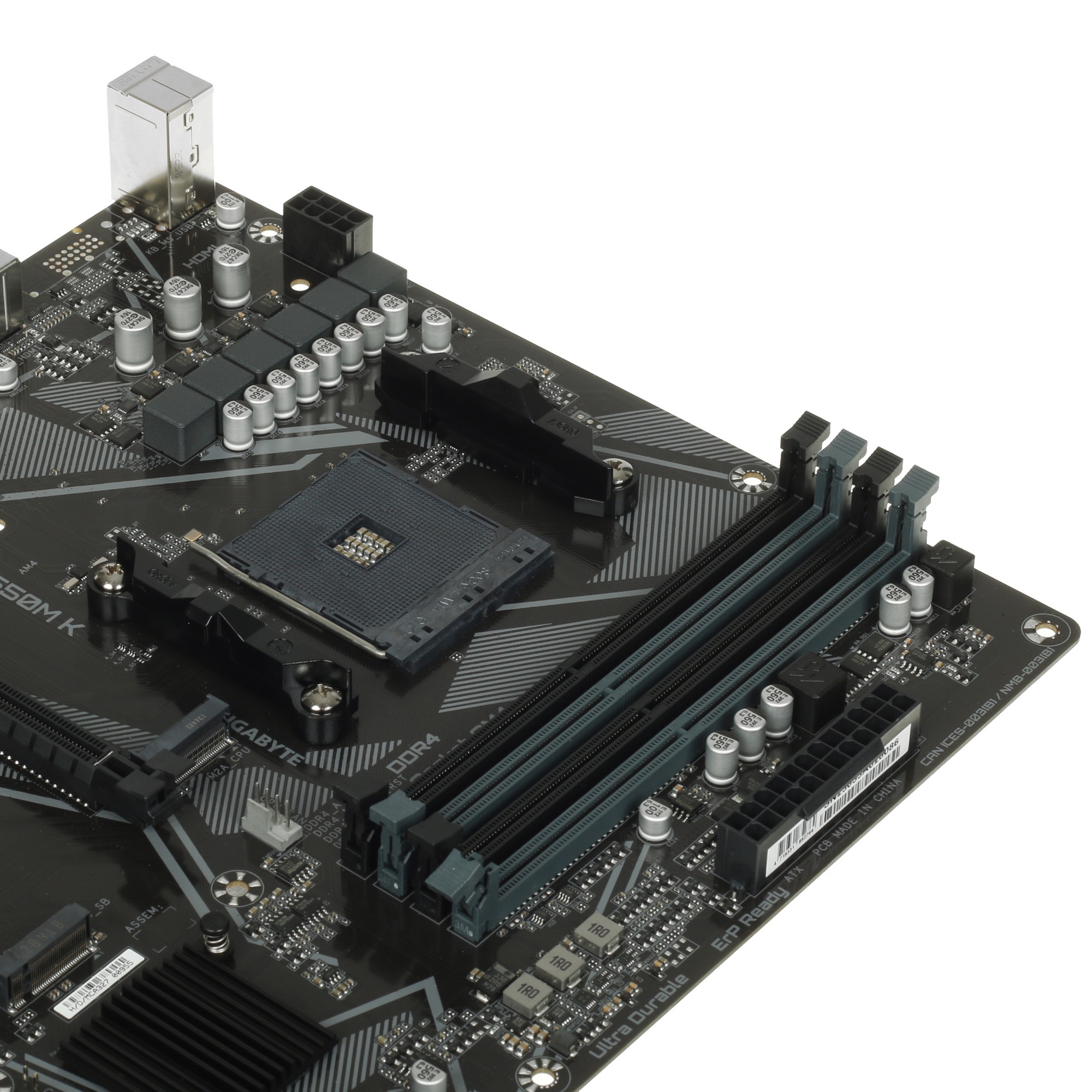 Материнская плата Gigabyte B550M K, AM4, AMD B550, 4xDDR4, 4xSATA, 2xM.2, 1xPCIe 4.0 x16, 1xPCIe x1,