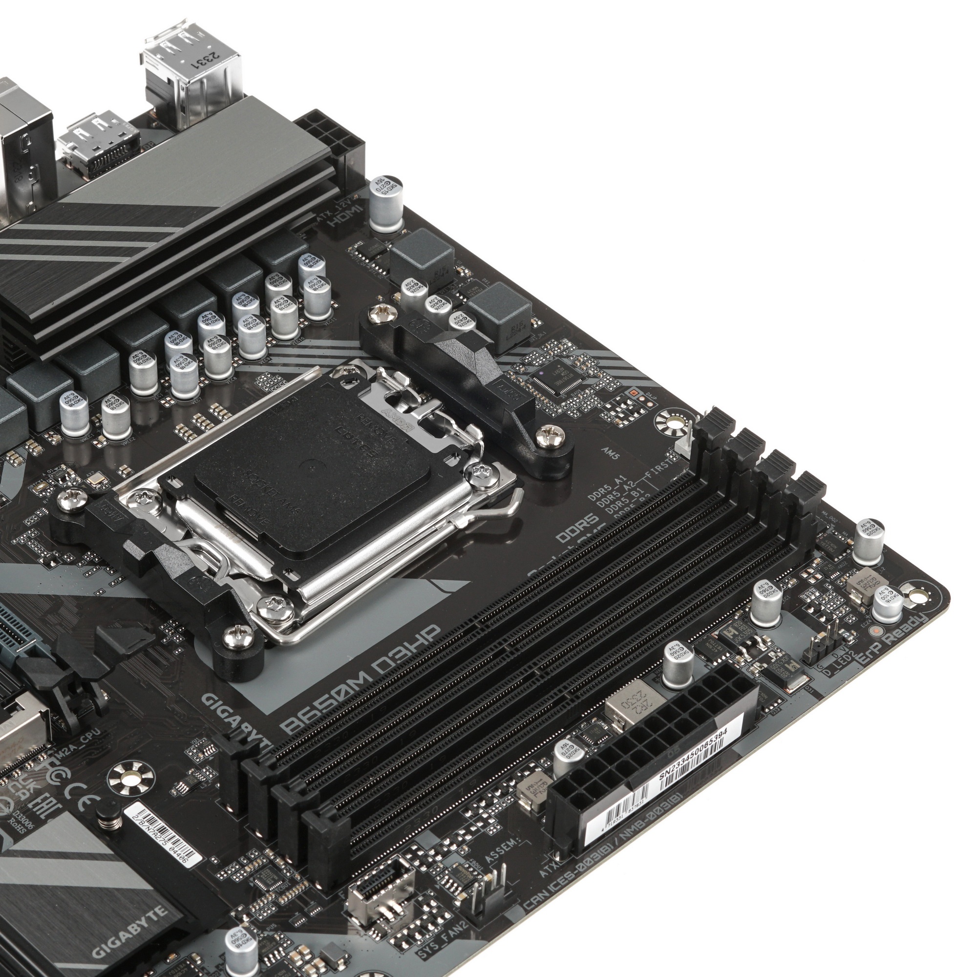 Материнская плата Gigabyte B650M D3HP, AM5, AMD B650, 4xDDR5, 4xSATA, 2xM.2, 1xPCI-E 4.0 x16, 1xPCI-