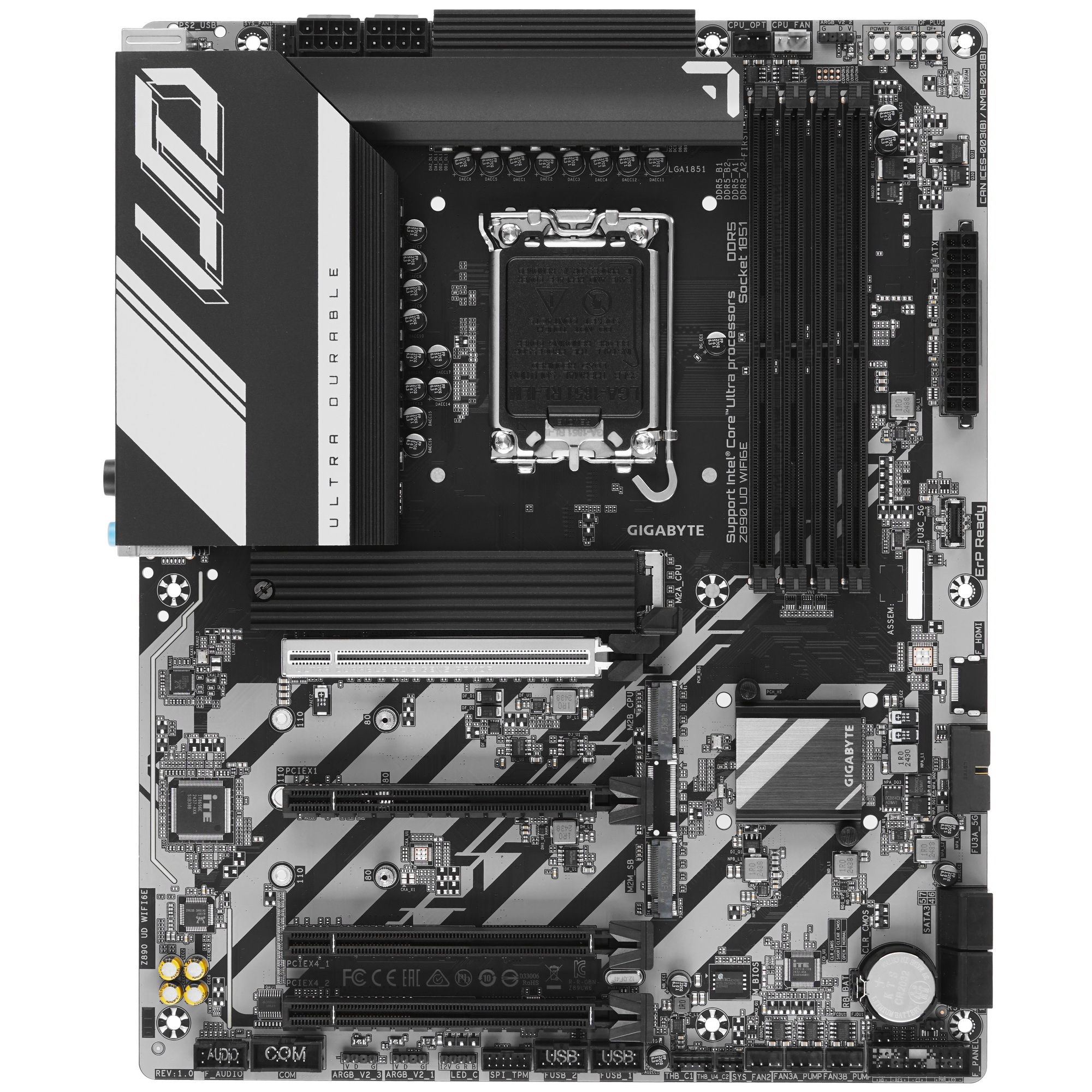 Материнская плата Gigabyte Z890 UD WIFI6E, LGA 1851, Intel Z890, 4xDDR5, 4xSATA, 3xM.2, 1xPCIe 5.0 x