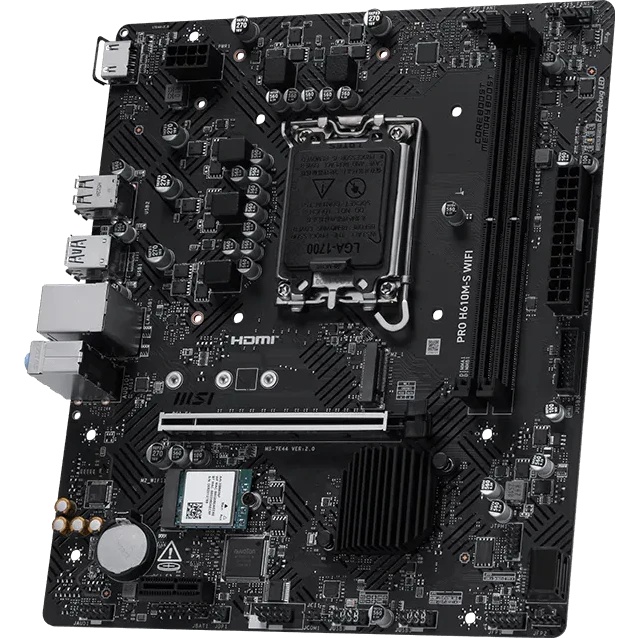 Материнская плата MSI PRO H610M-S WIFI H610, LGA1700, 2*DDR5, 1*PCIEx16, 1*PCIEx1, 1*M.2, 4*USB3.2Ge