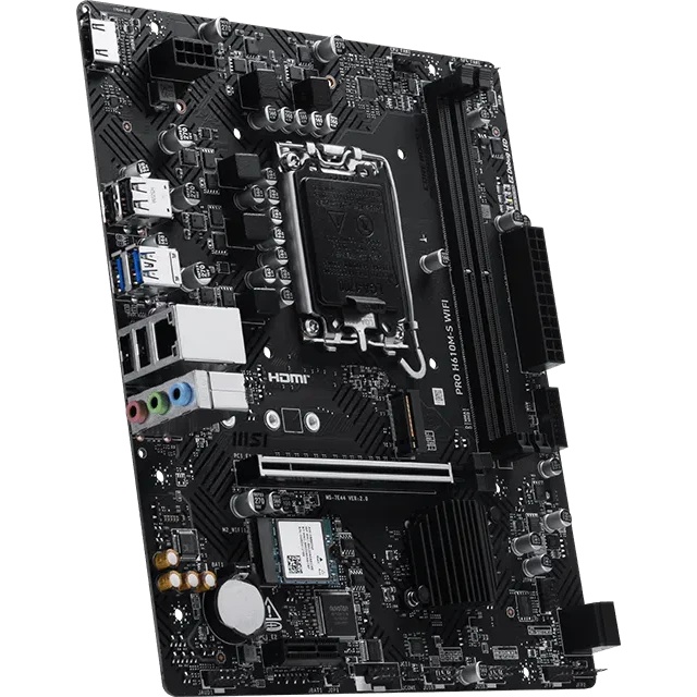 Материнская плата MSI PRO H610M-S WIFI H610, LGA1700, 2*DDR5, 1*PCIEx16, 1*PCIEx1, 1*M.2, 4*USB3.2Ge