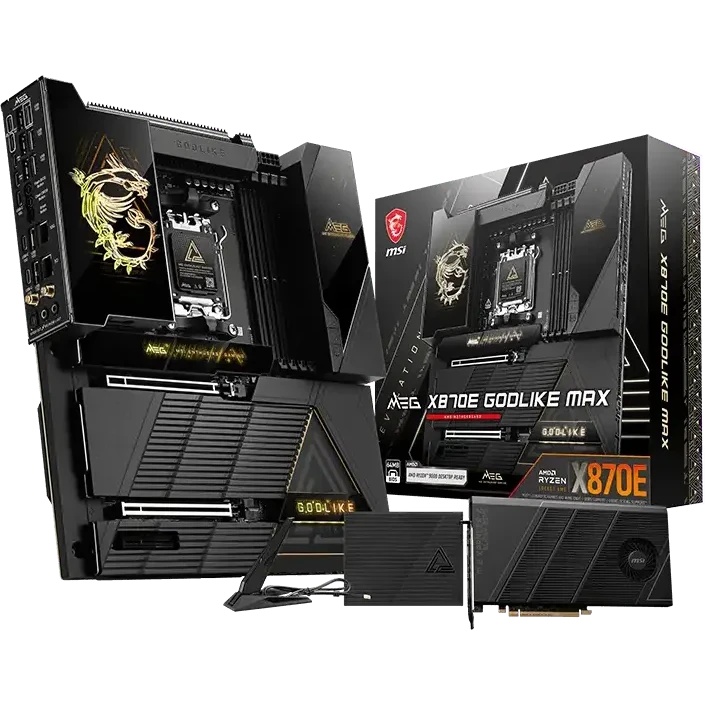 Материнская плата MSI MEG X870E GODLIKE MAX X870E, AM5, 4*DDR5, 2*PCIEx16, 1*PCIEx4, 5*M.2, 5*TypeC,