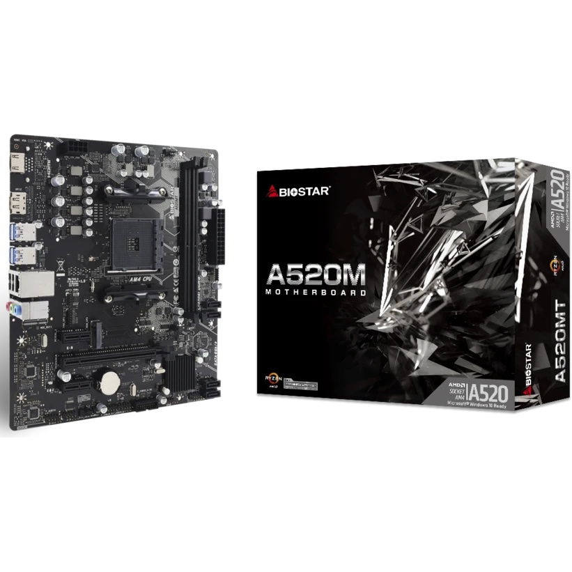 Материнская плата Biostar A520MT, Socket AM4, AMD A520, 2xDDR4, 4xSATA, 1xPCI-E 3.0 x16, 2xPCI-E x1,