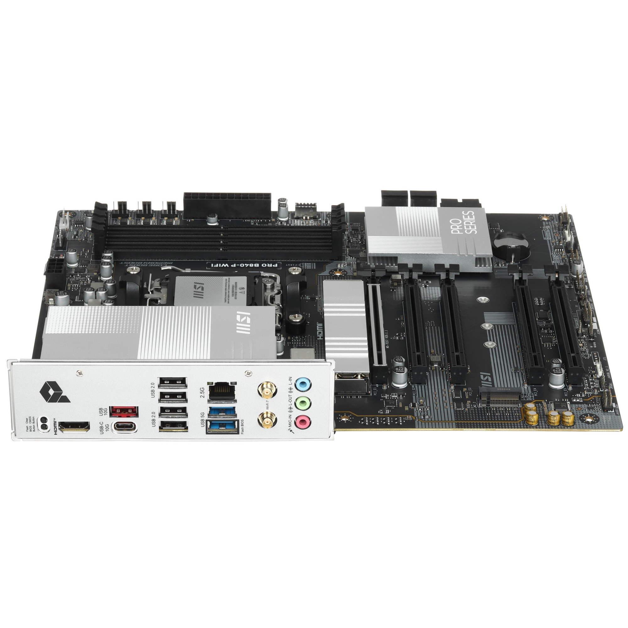 Материнская плата MSI PRO B840-P WIFI, Socket AM5, AMD B840, 4xDDR5, 4xSATA, 2xM.2, 1xPCI-E 4.0 x16,