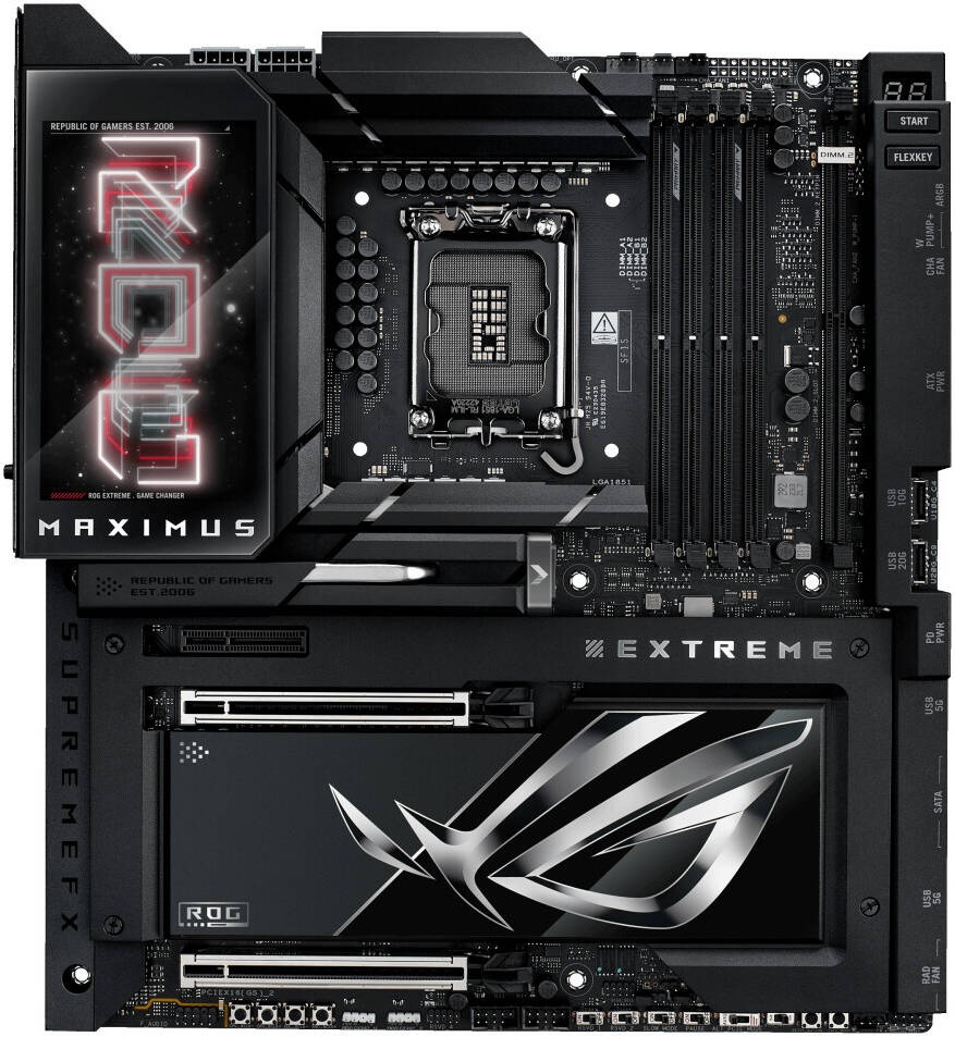 Материнская плата ASUS ROG MAXIMUS Z890 EXTREME, LGA 1851, Intel Z890, 4xDDR5, 4xSATA, 4xM.2, 1xPCI-