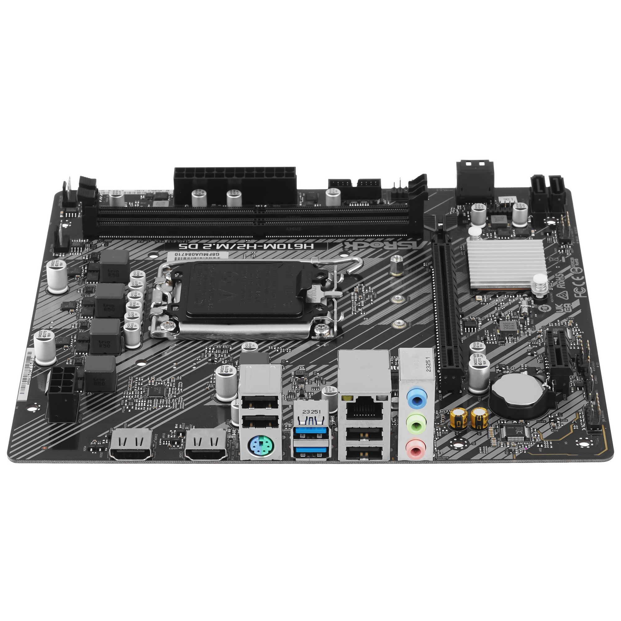 Материнская плата ASRock H610M-H2/M.2 D5, LGA 1700, Intel H610, 2xDDR5, 4xSATA, 1xM.2, 1xPCIe 4.0 x1