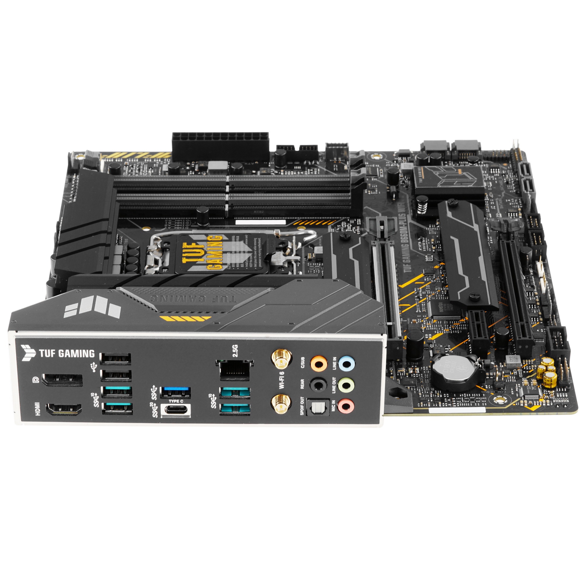 Материнская плата ASUS TUF GAMING B660M-PLUS WIFI, LGA 1700, Intel B660, 4xDDR5, 4xSATA, 2xM.2, 1xPC
