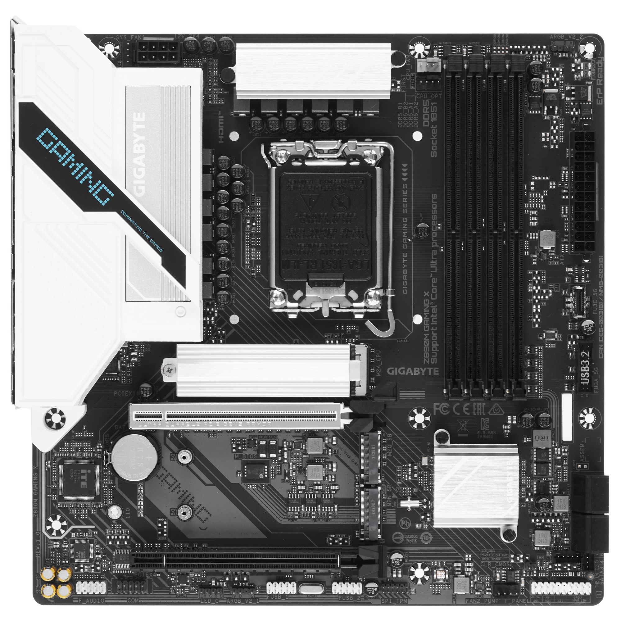 Материнская плата Gigabyte Z890M GAMING X, LGA 1851, Intel Z890, 4xDDR5, 4xSATA, 3xM.2, 1xPCIe 5.0 x