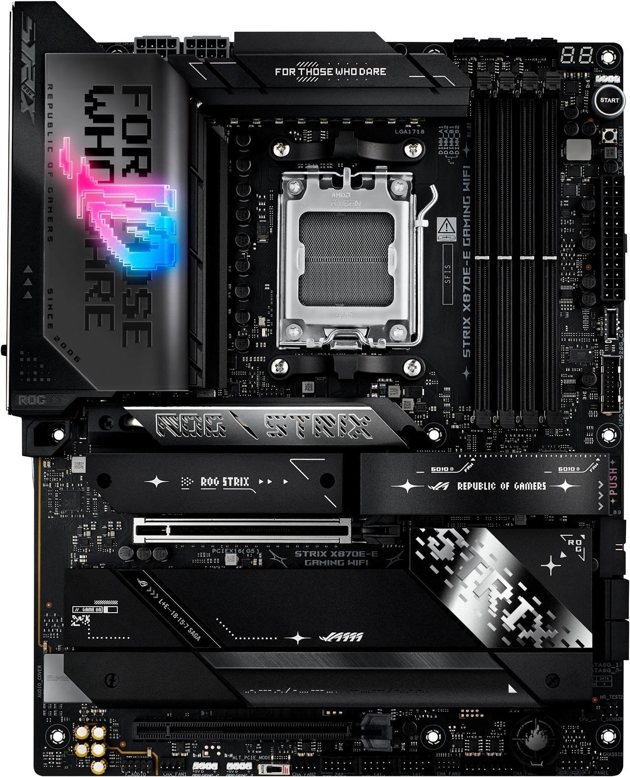 Материнская плата ASUS ROG STRIX X870E-E GAMING WIFI, AM5, AMD X870E, 4xDDR5, 4xSATA, 5xM.2, 1xPCI-E