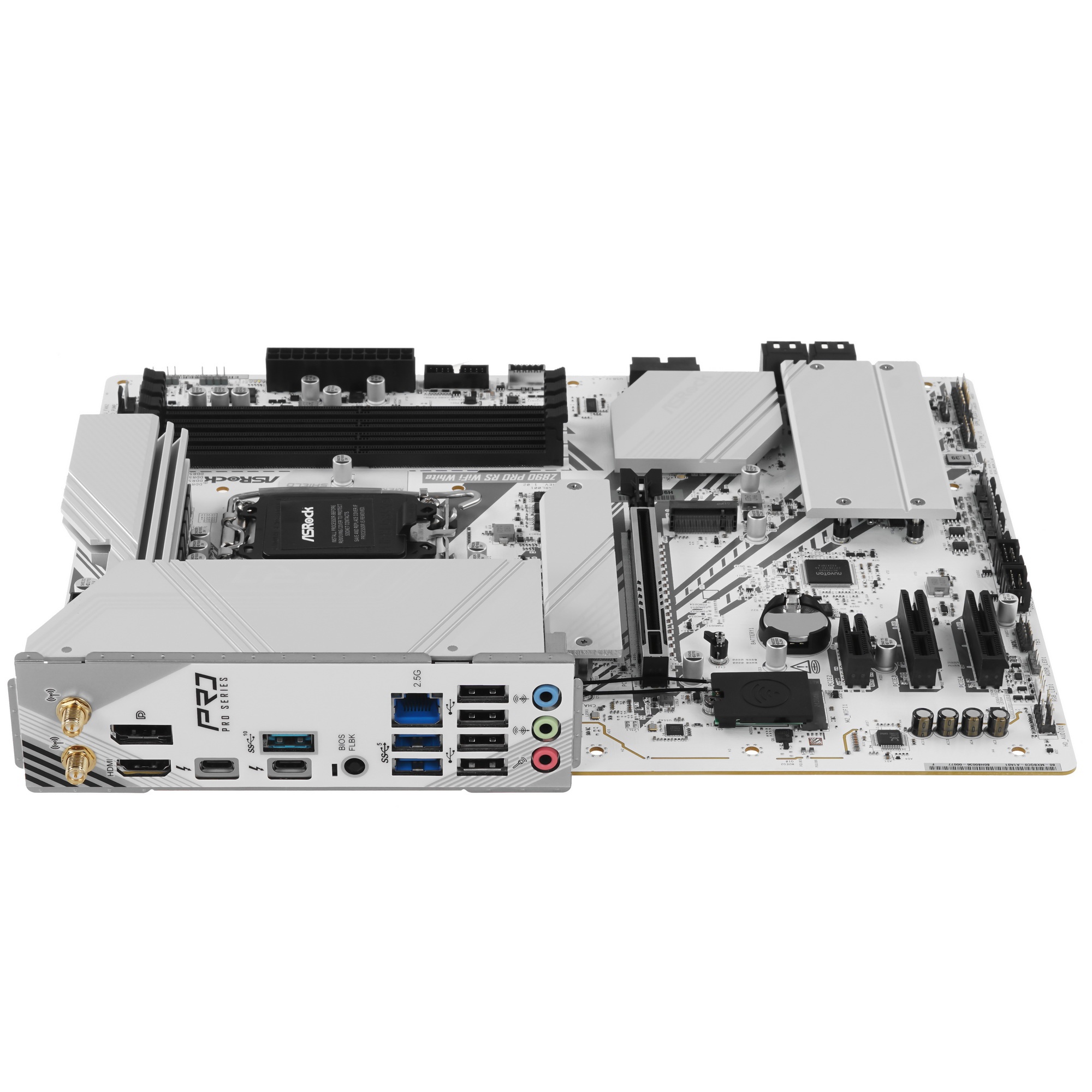 Материнская плата ASRock Z890 Pro RS WiFi White, LGA 1851, Intel Z890, 4xDDR5, 4xSATA, 4xM.2, 1xPCIe