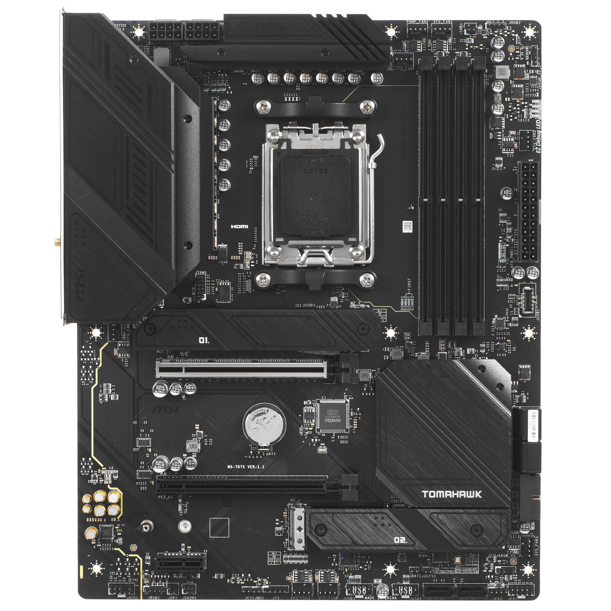 Материнская плата MSI MAG B650 TOMAHAWK WIFI, AM5, AMD B650, 4xDDR5, 6xSATA, 3xM.2, 1xPCI-E 4.0 x16,