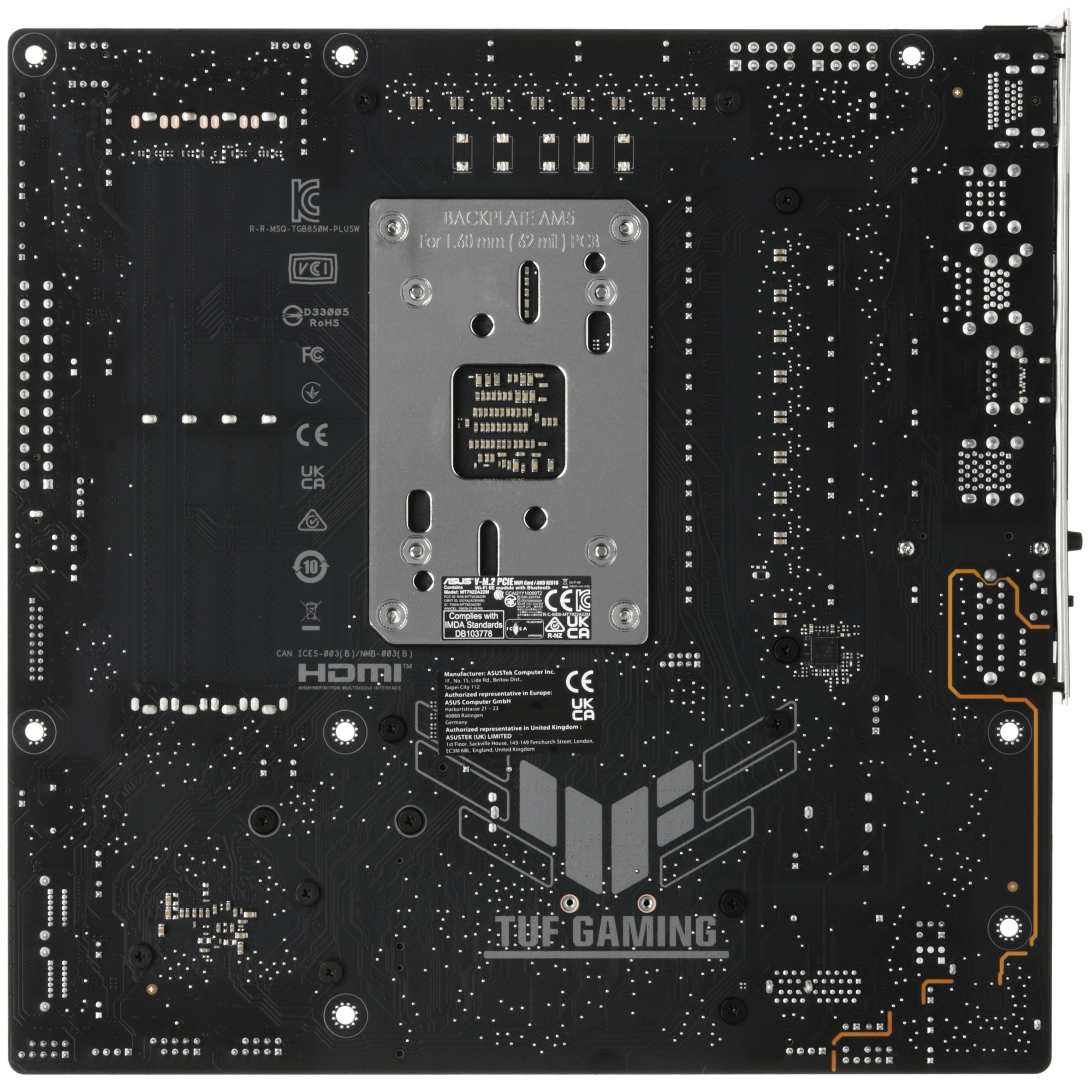 Материнская плата ASUS TUF GAMING B850M-PLUS WIFI, AM5, AMD B850, 4xDDR5, 4xSATA, 3xM.2, 1xPCIe 4.0
