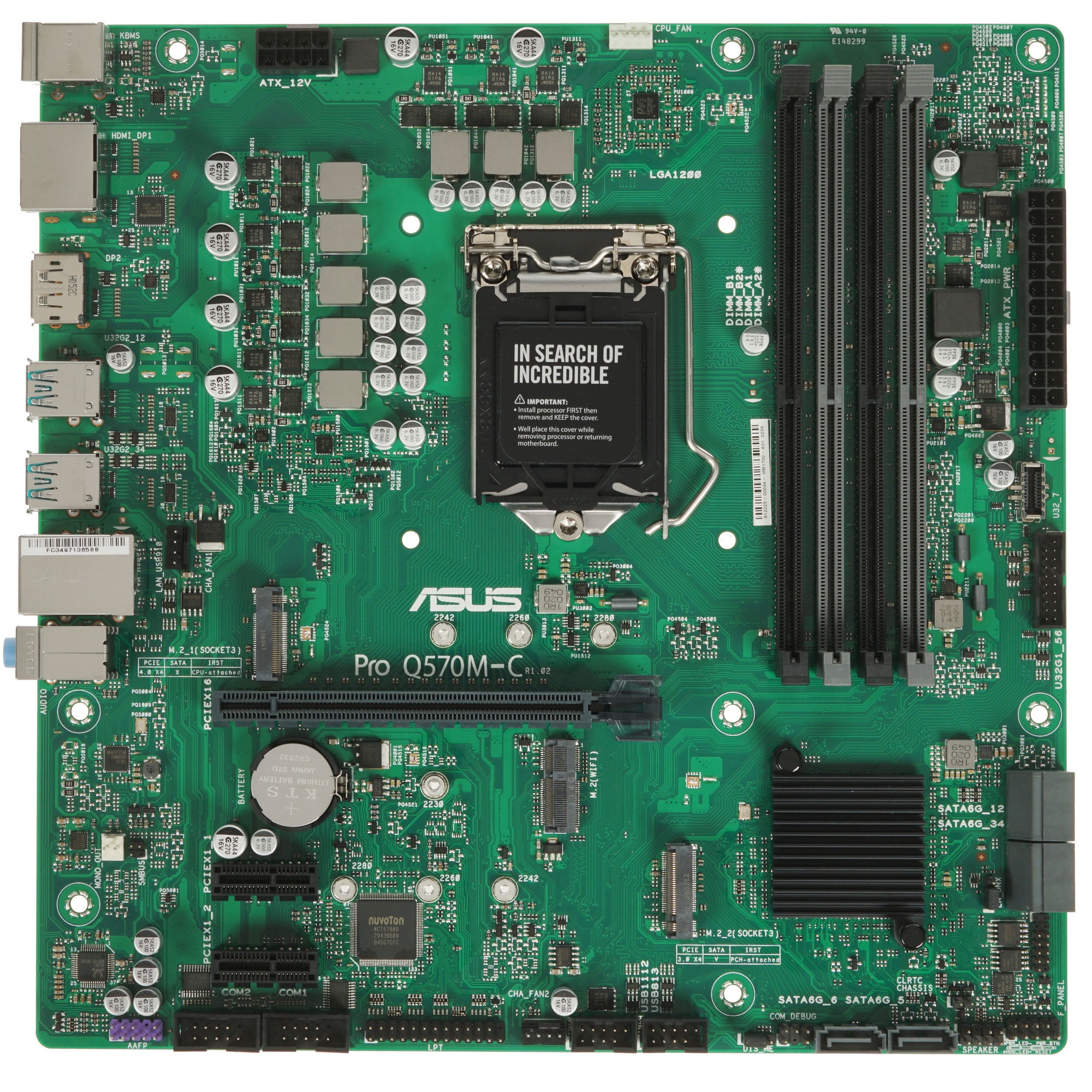 Материнская плата ASUS Pro Q570M-C/CSM, LGA1200, Intel Q570, 4xDDR4, 6xSATA, 2xM.2, 1xPCIe 4.0/3.0 x