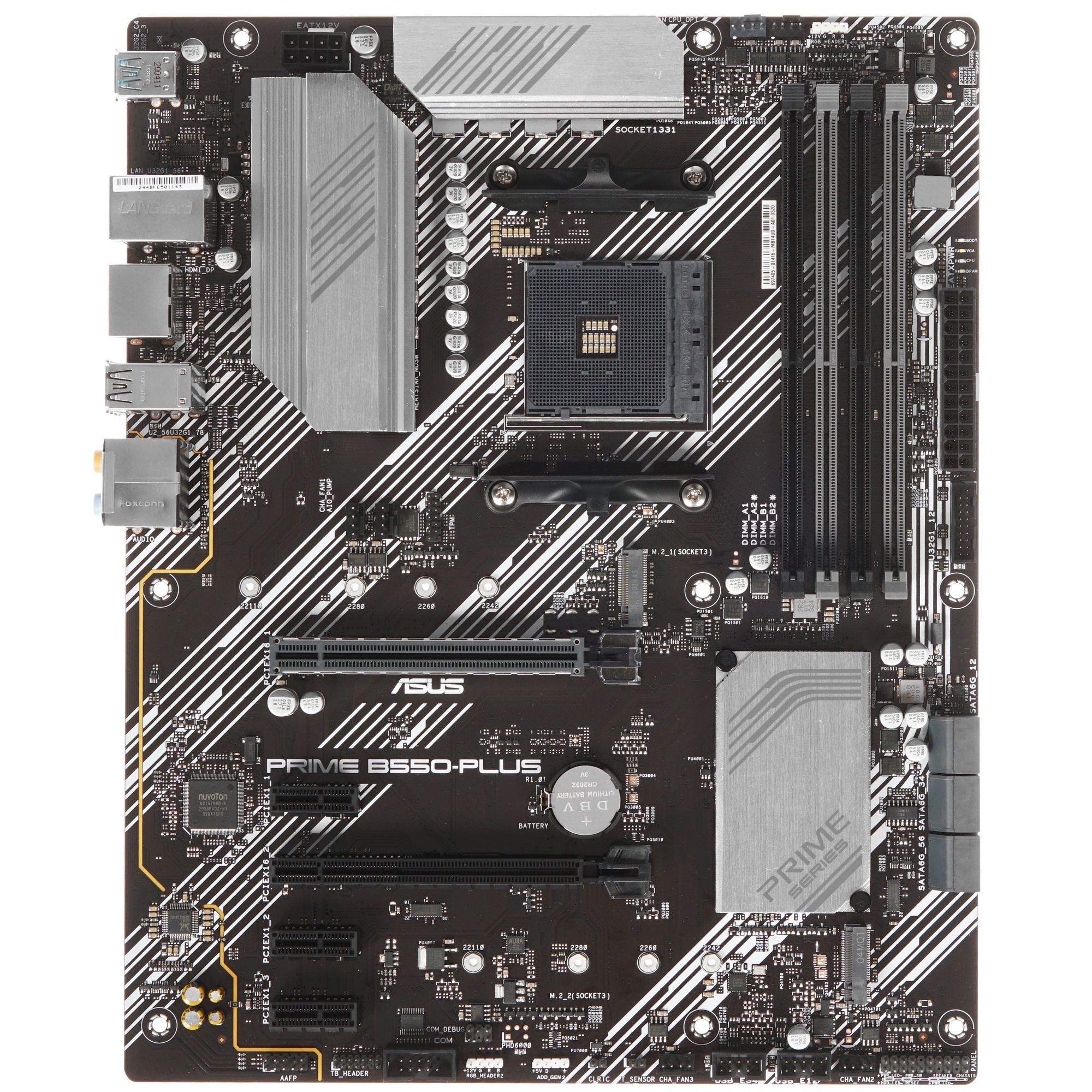 Материнская плата ASUS PRIME B550-PLUS, AM4, AMD B550, 4xDDR4, 6xSATA, 2xM.2, 1xPCIe 3.0 x16, 1xPCIe