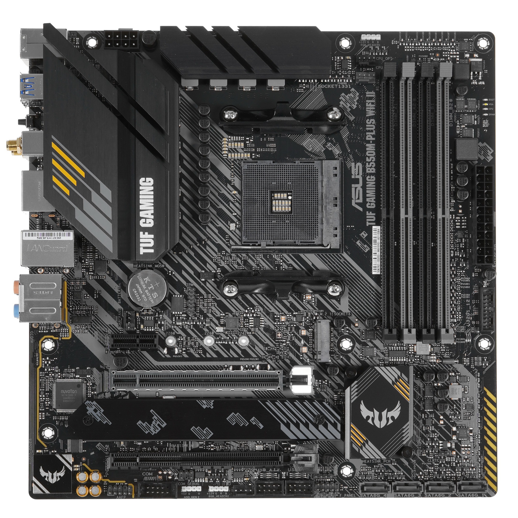 Материнская плата ASUS TUF GAMING B550M-PLUS WI-FI II, AM4, AMD B550, 4xDDR4, 4xSATA, 2xM.2, 1xPCIe