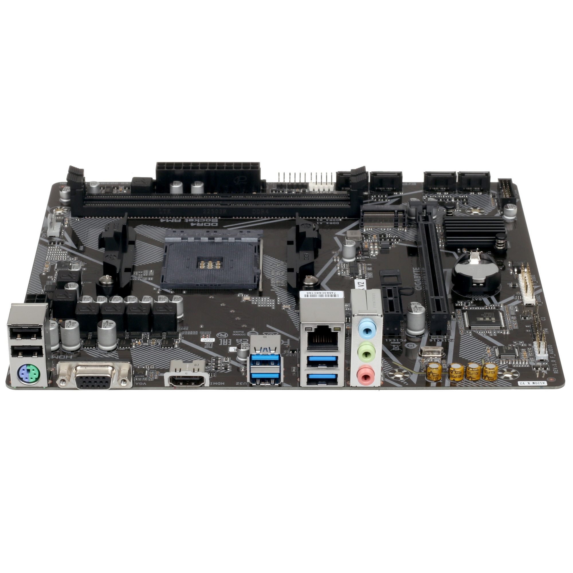 Материнская плата Gigabyte A520M K V2 (V1.1), AM4, AMD A520, 2xDDR4, 4xSATA, 1xM.2, 1xPCIe 3.0 x16,