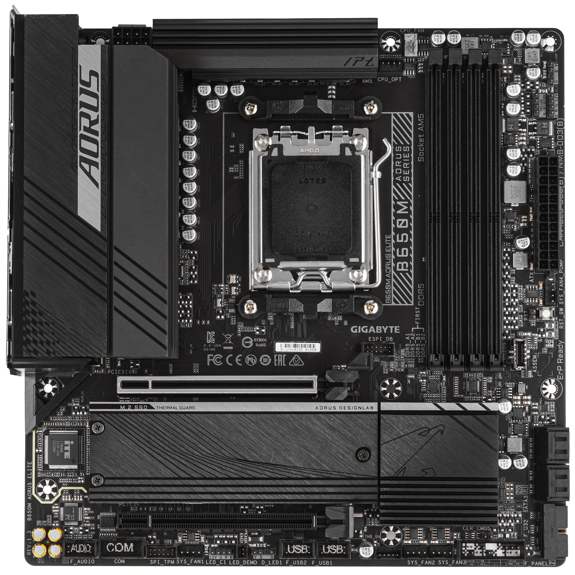 Материнская плата Gigabyte B650M AORUS ELITE, Socket AM5, AMD B650, 4xDDR5, 4xSATA, 2xM.2, 1xPCI-E 4