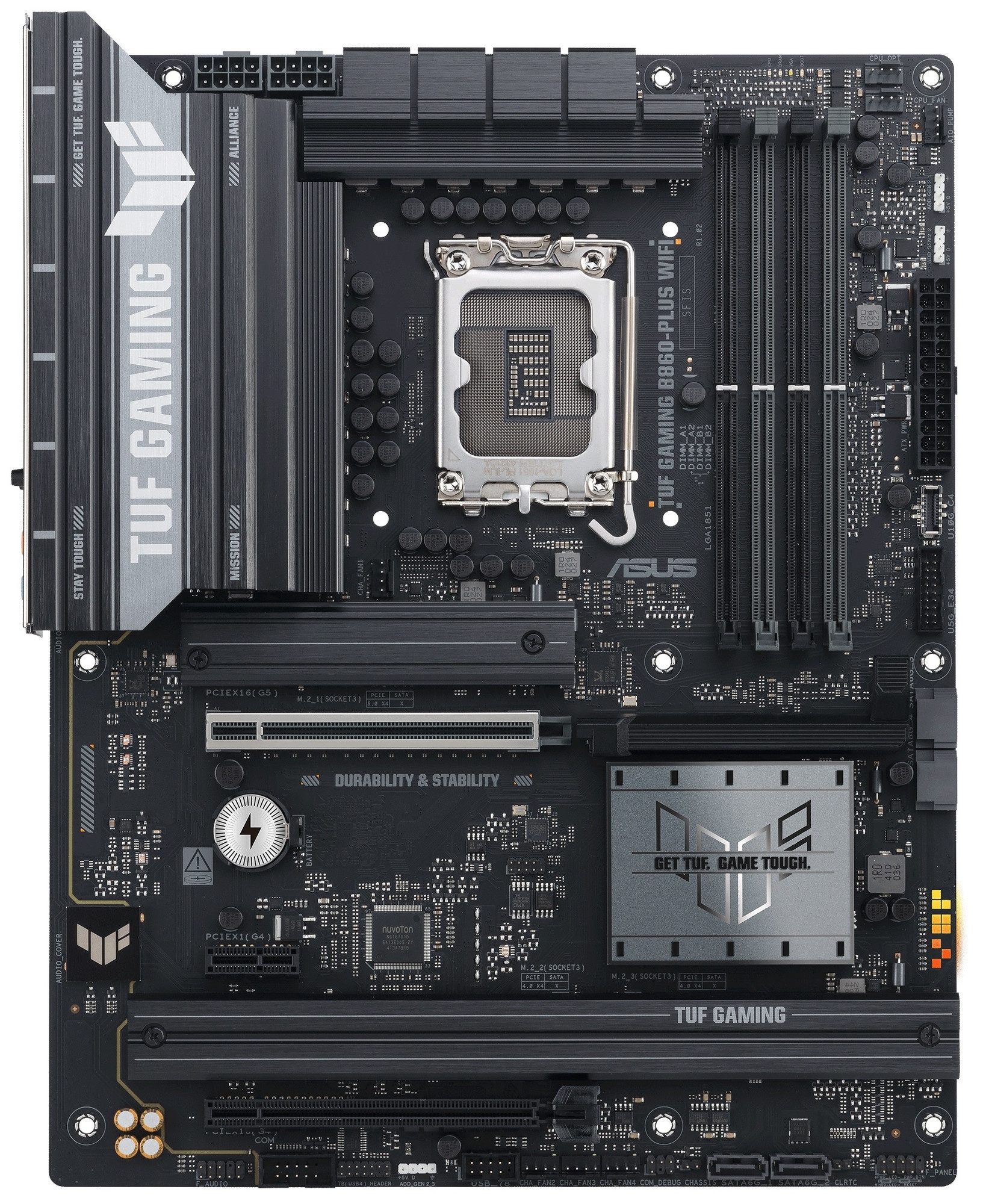 Материнская плата ASUS TUF GAMING B860-PLUS WIFI, LGA 1851, Intel B860, 4xDDR5, 4xSATA, 3xM.2, 1xPCI