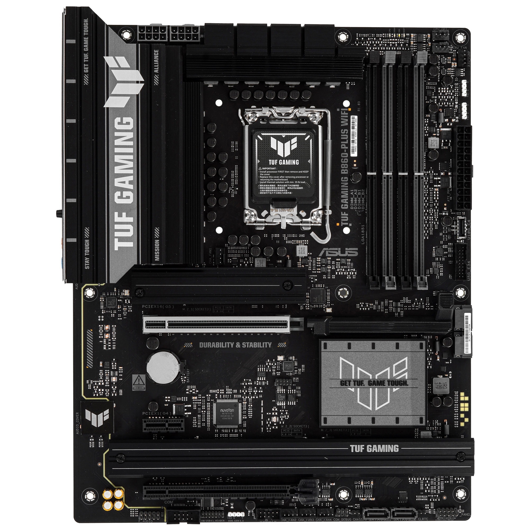 Материнская плата ASUS TUF GAMING B860-PLUS WIFI, LGA 1851, Intel B860, 4xDDR5, 4xSATA, 3xM.2, 1xPCI