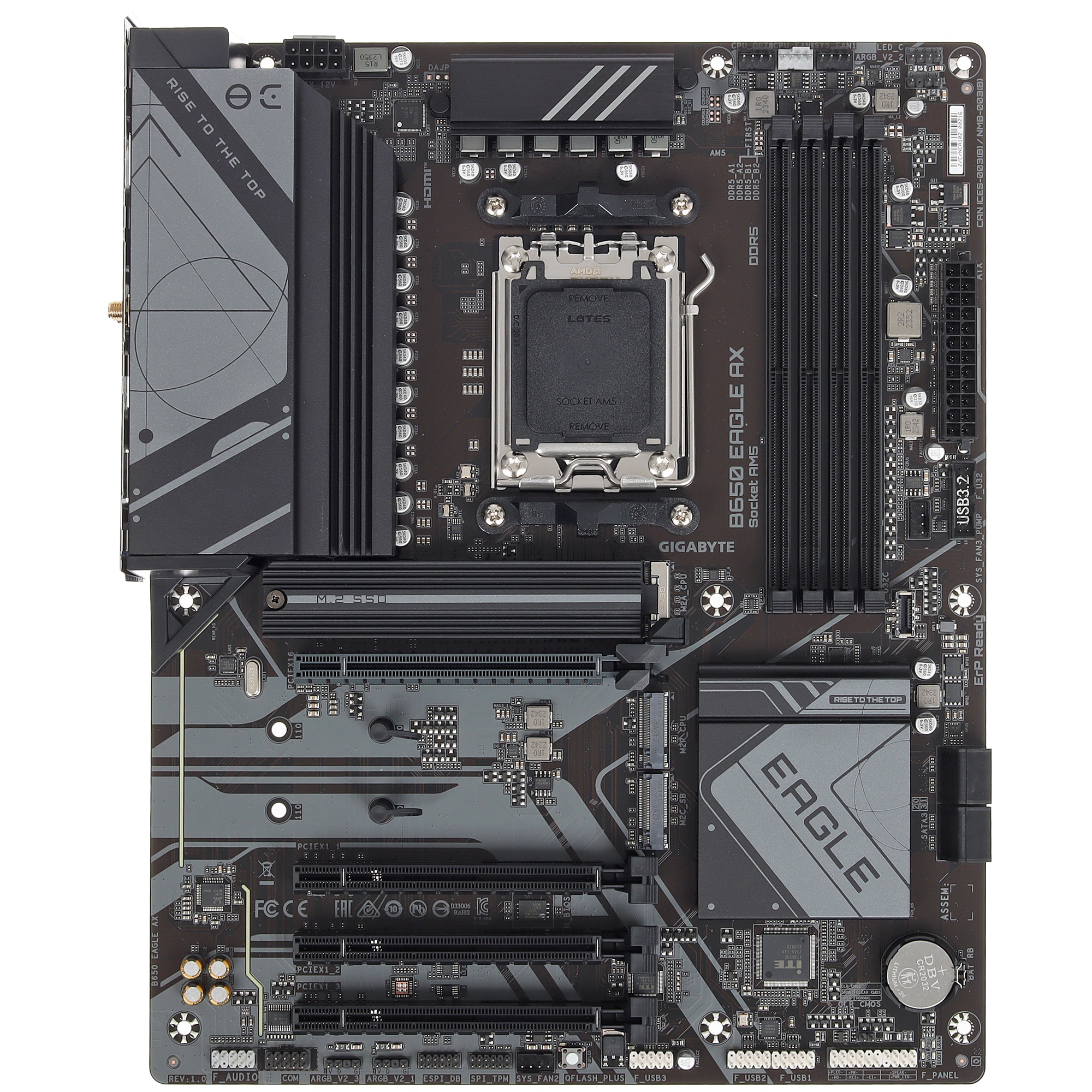 Материнская плата GIGABYTE B650 EAGLE AX, AM5, AMD B650, 4xDDR5, 4xSATA, 3xM.2, 1xPCI-E 4.0 x16, 3xP