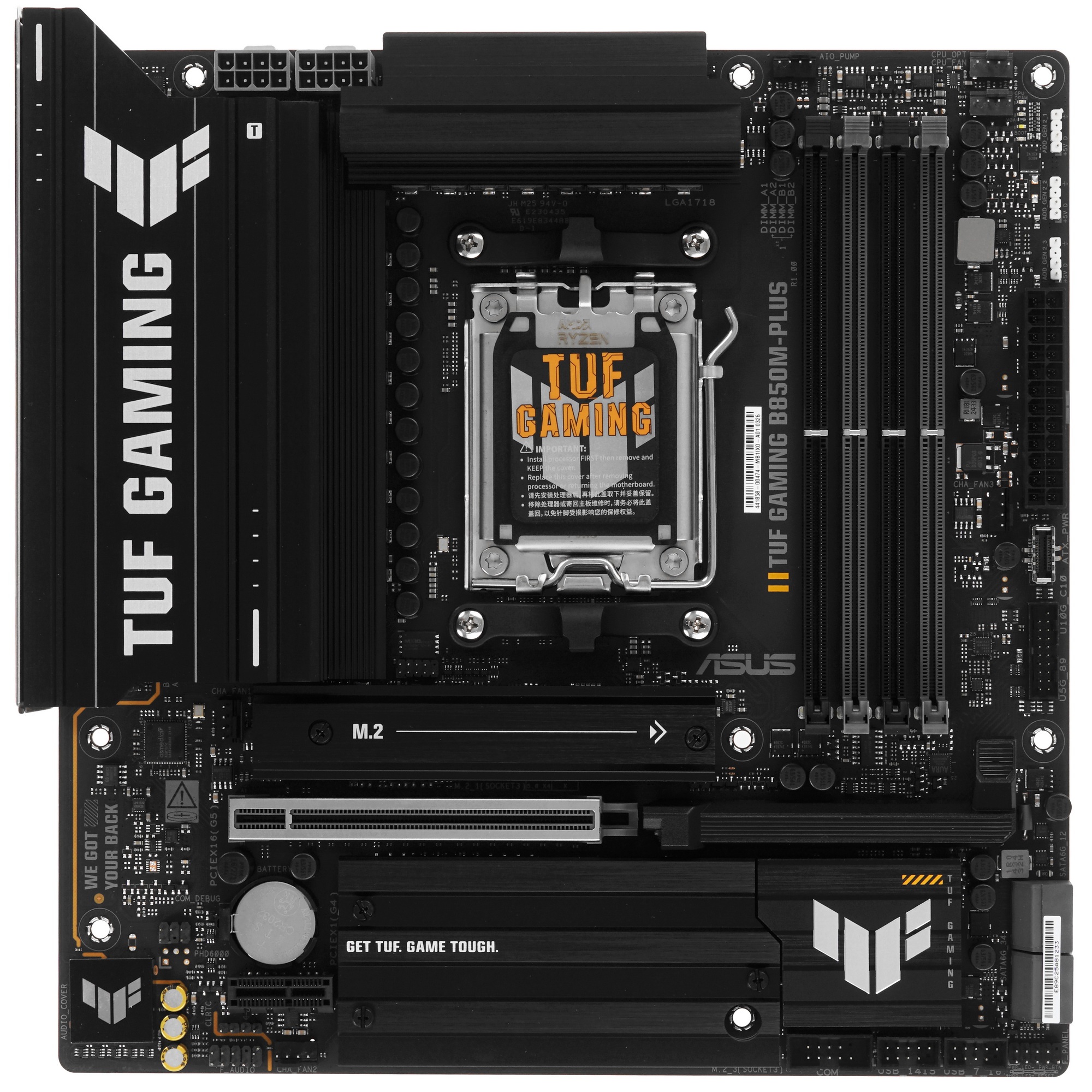 Материнская плата ASUS TUF Gaming B850M-Plus, AM5, AMD B850, 4xDDR5, 4xSATA, 3xM.2, 1xPCIe 5.0 x16,