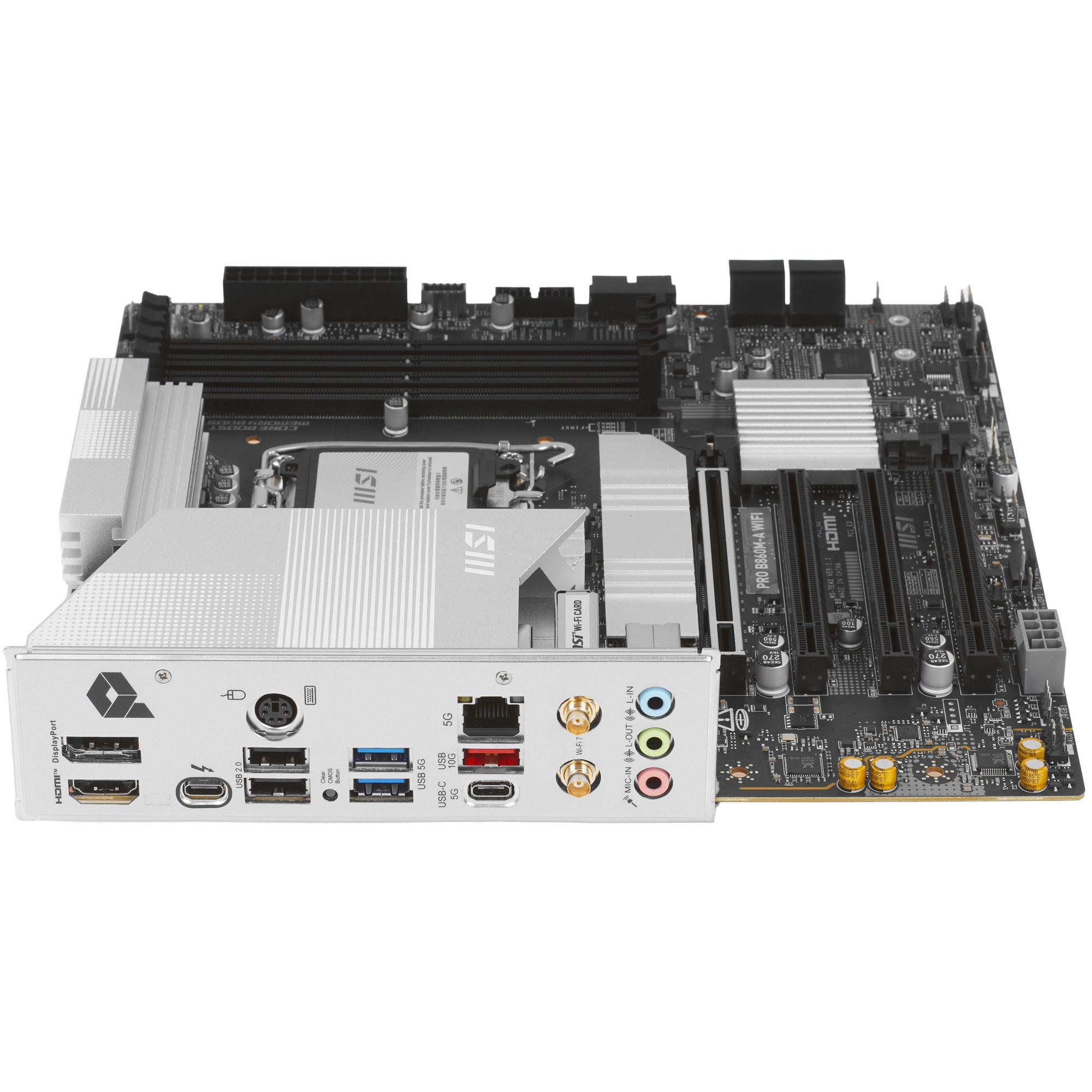 Материнская плата MSI PRO B860M-A WIFI, LGA 1851, Intel B860, 4xDDR5, 4xSATA, 3xM.2, 1xPCIe 5.0 x16,